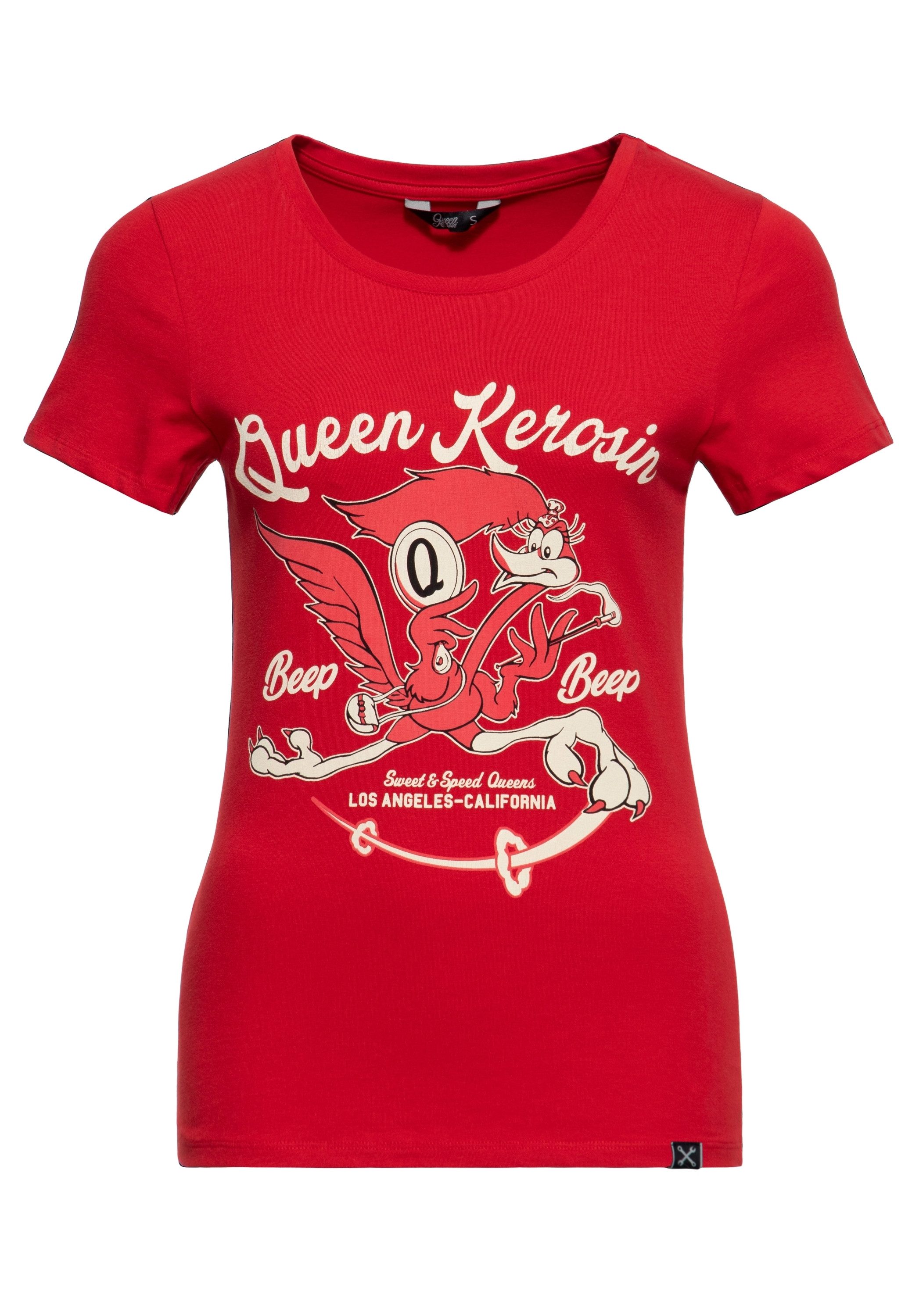QueenKerosin Print-Shirt Beep Beep (1-tlg) mit Vintage Comic-Artwork günstig online kaufen