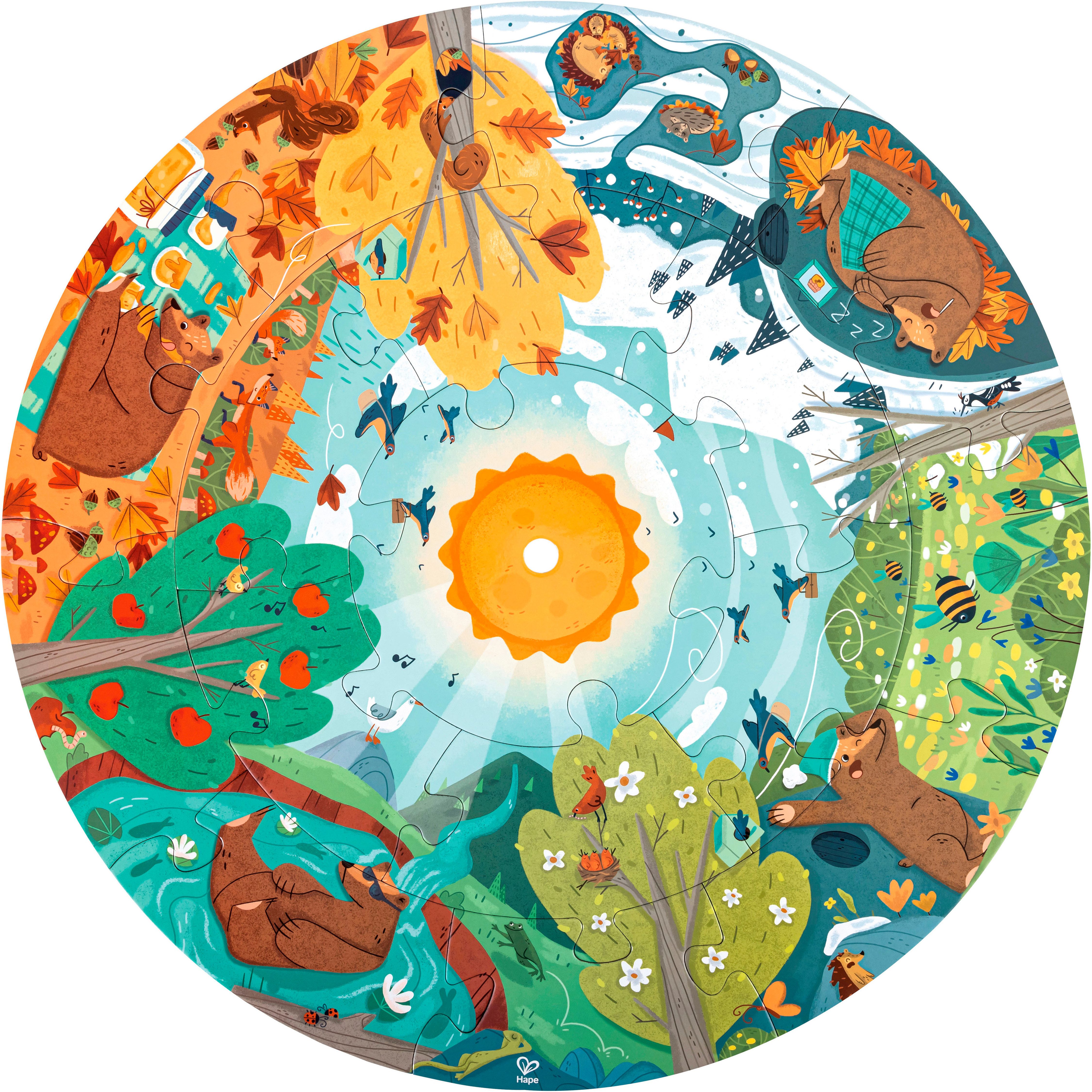 Hape Пазлы Vier Jahreszeiten, 16 Пазлыteile, mit Lichteffekt
