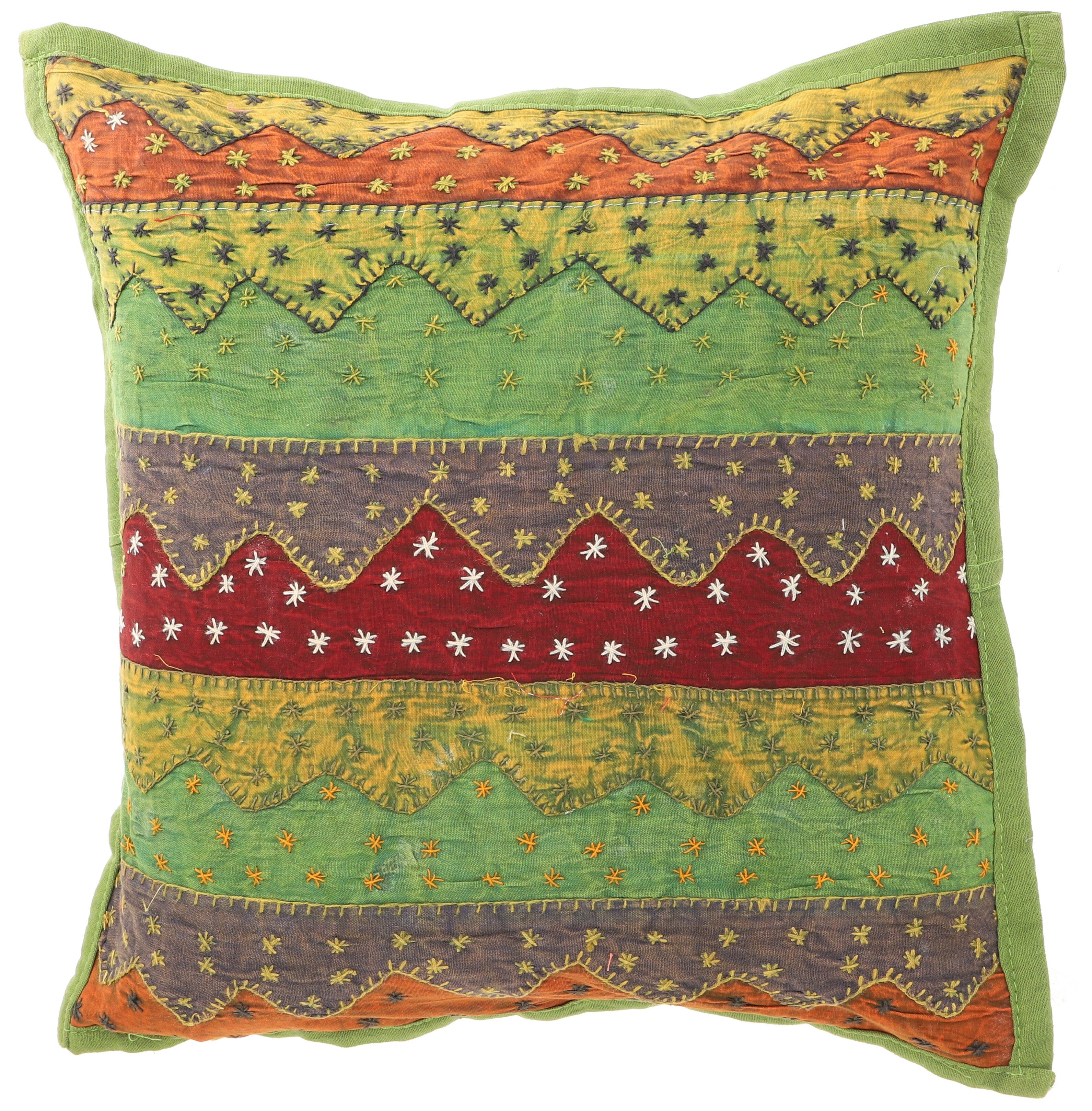 Guru-Shop Kissenbezüge Indische Kissenhülle, bestickter Patchwork..