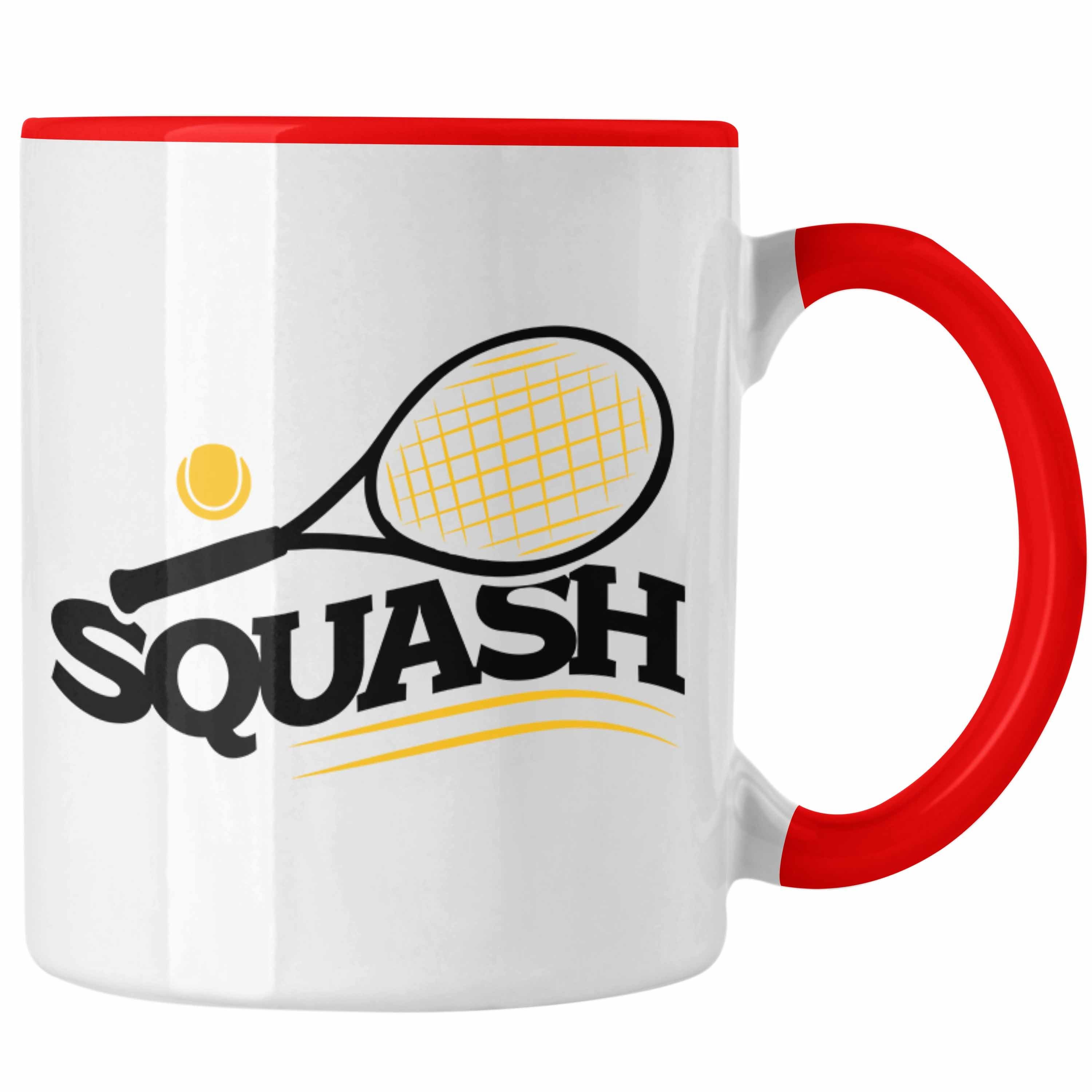 Trendation Tasse Lustige Squash-Tasse Geschenk für Squash-Spieler Rot