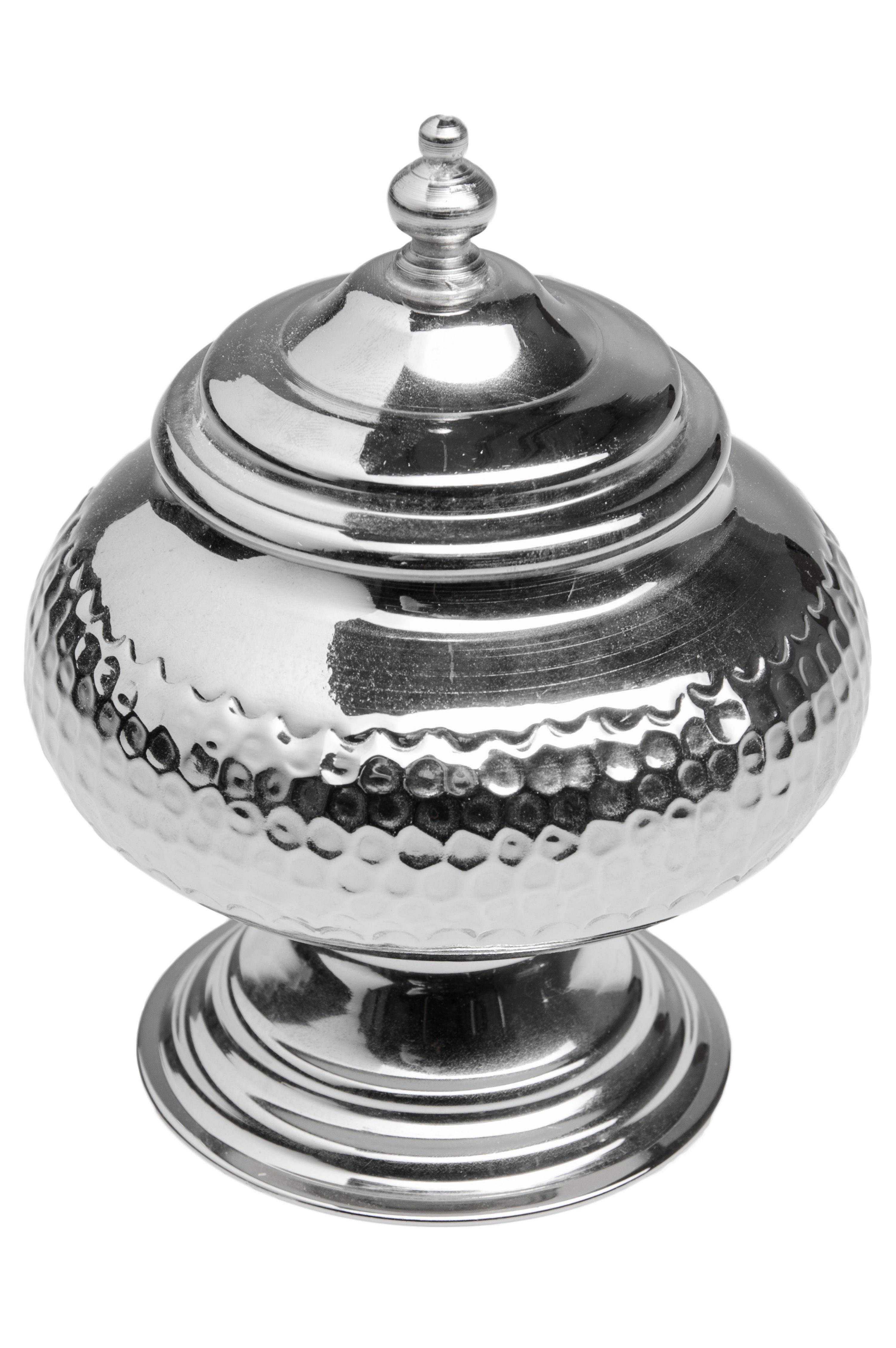 Marrakesch Orient & Mediterran Interior Zuckerdose Marokkanische Zuckerdose Abdal handgemacht aus Messing in Silber 16 cm, Messing, (1-tlg), Handarbeit
