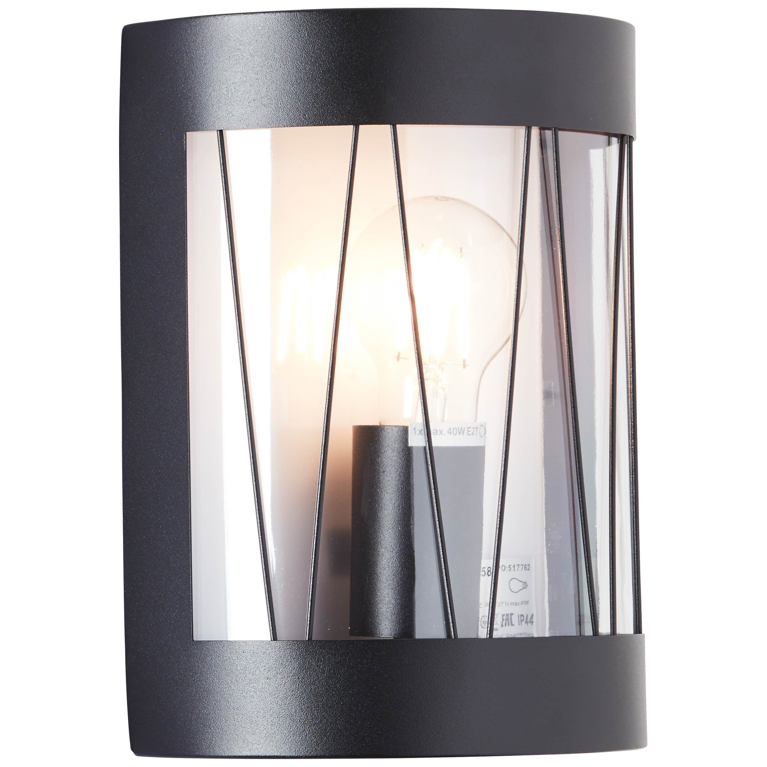 Brilliant Außen-Wandleuchte Reed, ohne Leuchtmittel, Außenwandlampe schwarz matt