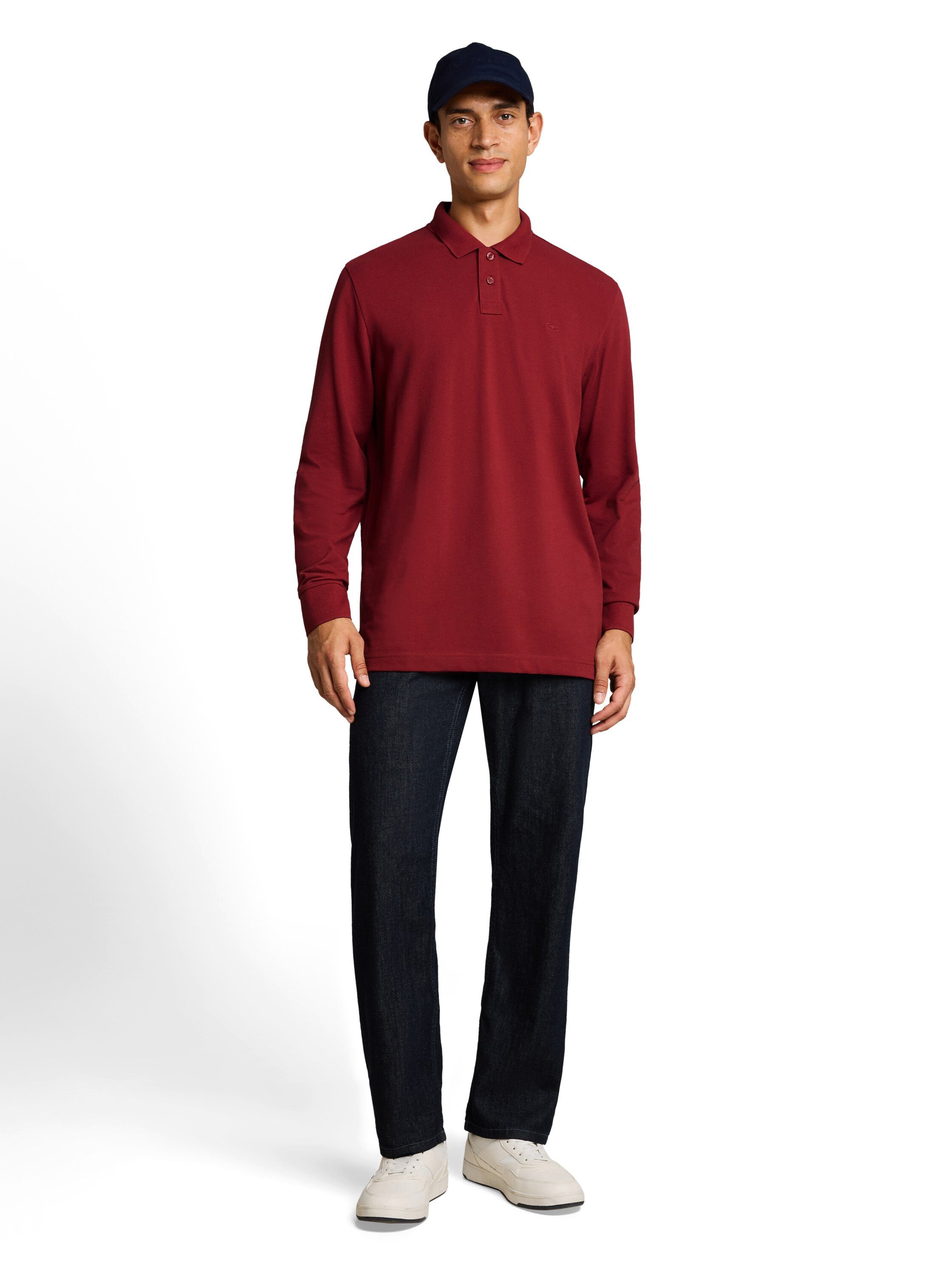 TOM TAILOR Langarm-Poloshirt mit Logo-Stickerei – Bild 4 von 5