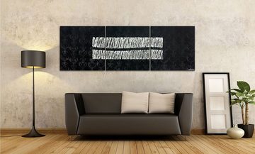 WandbilderXXL XXL-Wandbild Cuted Silver 210 x 70 cm, Abstraktes Gemälde, handgemaltes Unikat