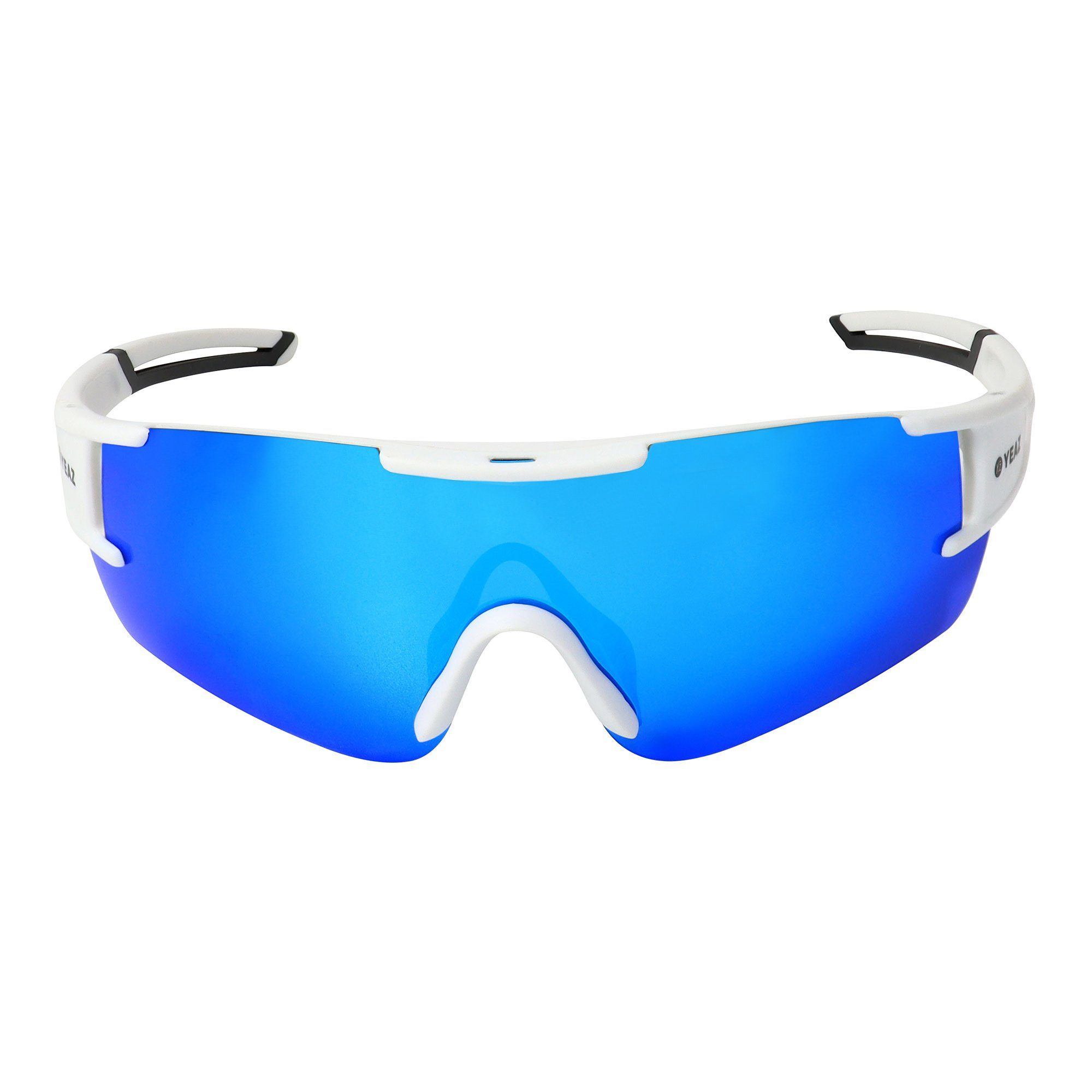 YEAZ Sportbrille SUNBLOW sport-sonnenbrille bright white/blue, Guter Schutz bei optimierter Sicht