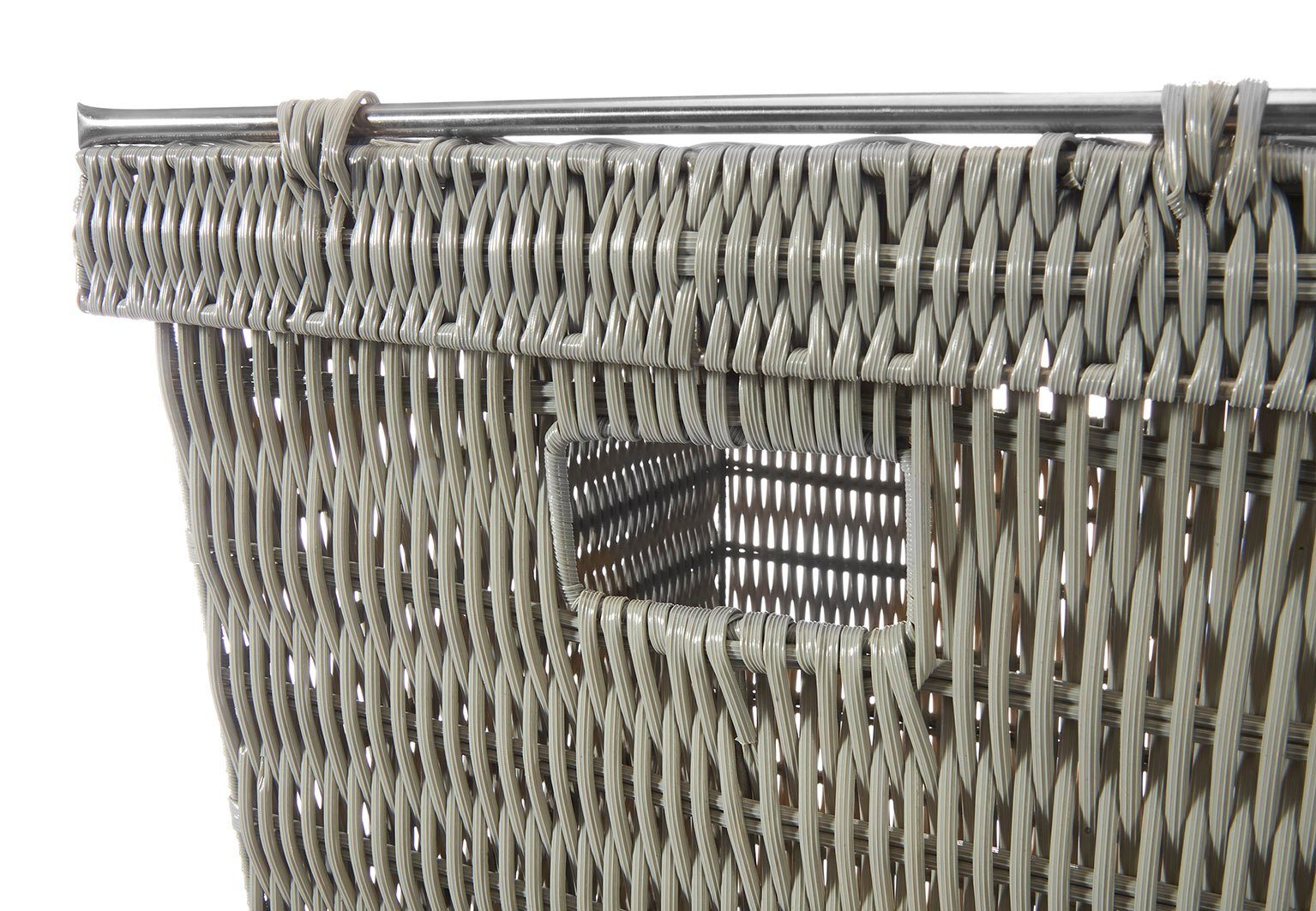 Kobolo Deckel grau mit Wäschebehälter Wäschekorb Kunststoff Wäschesammler - -