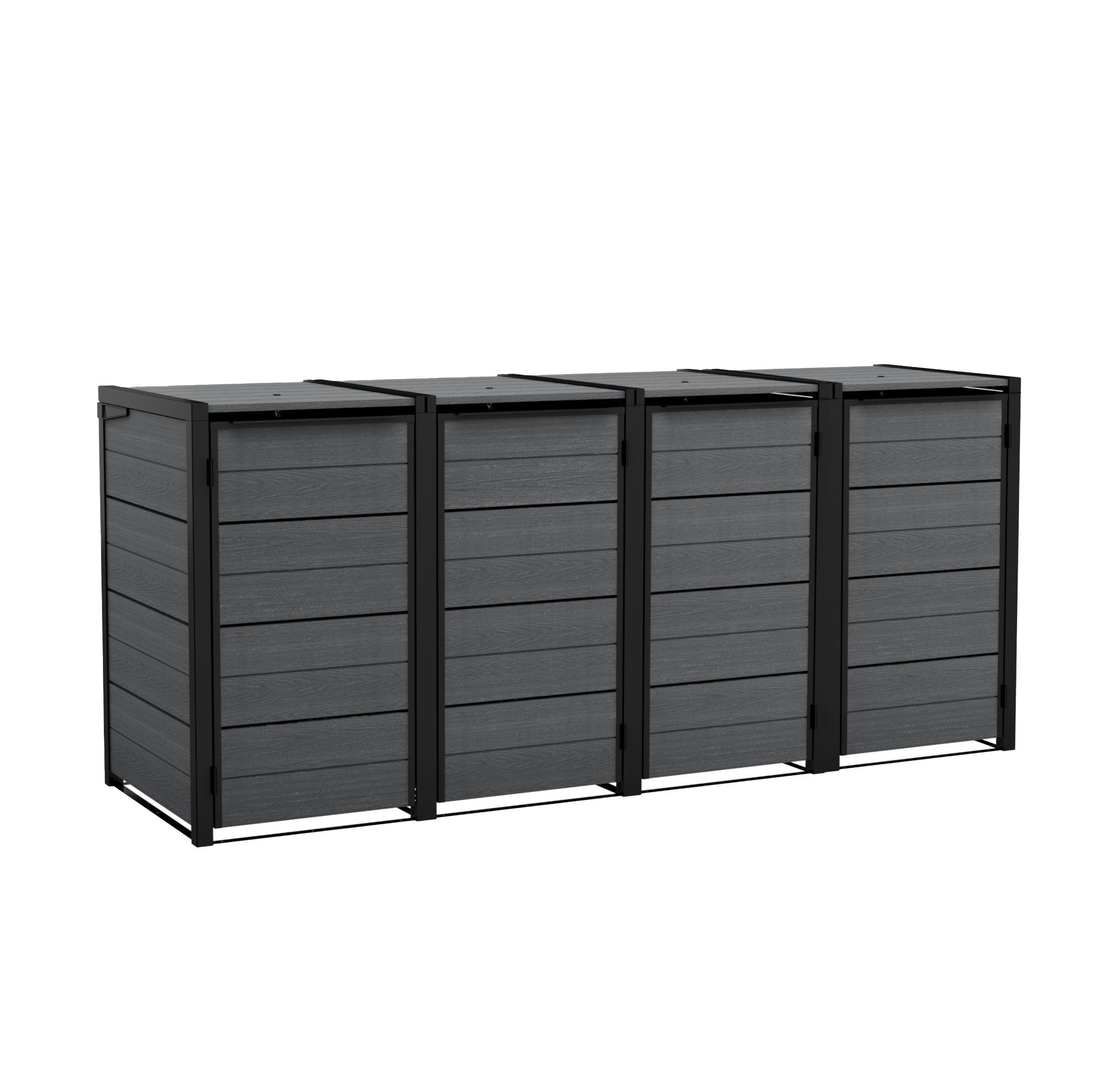 Keter Mülltonnenbox "Hide Away" 240 - 1200 Liter Anthrazit, Holzoptik, nathlos erweiterbar