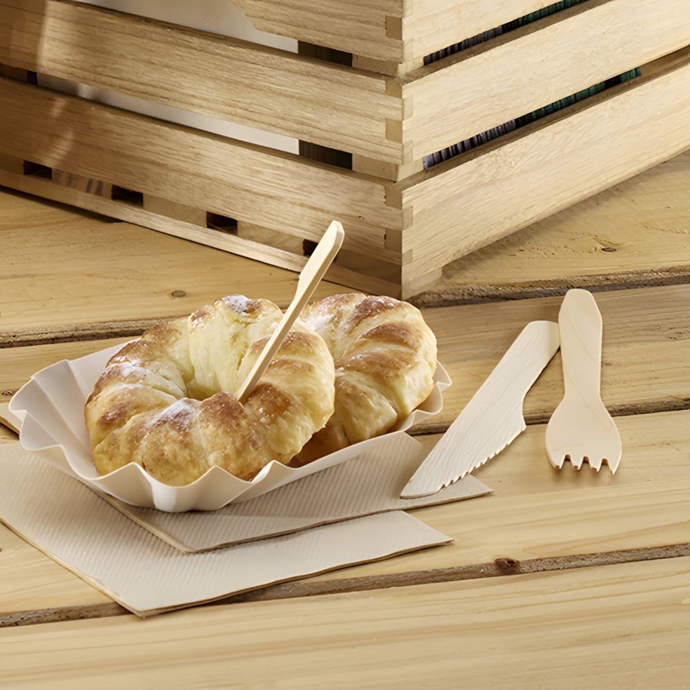 PAPSTAR Einweggabel Gabeln Holz, gewachst 16 cm 1000 Stk