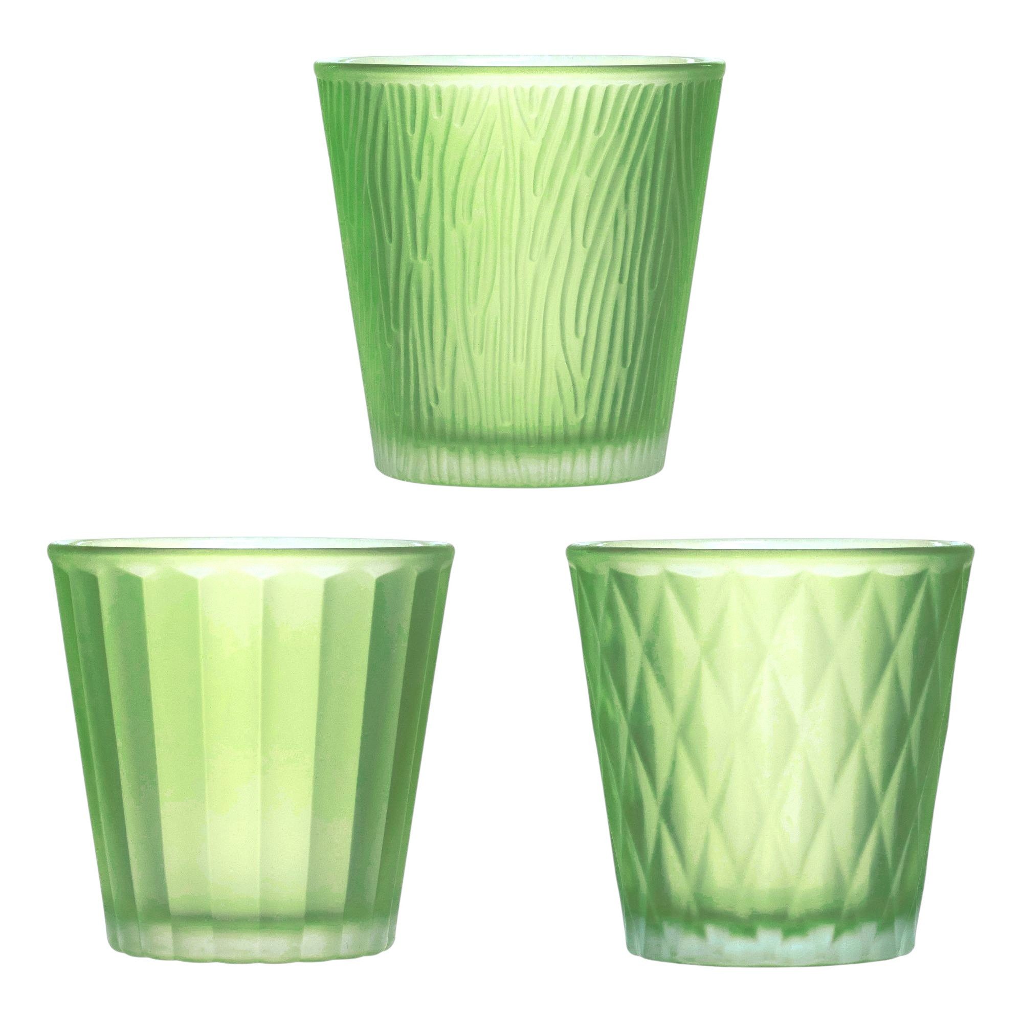 Sandra Rich Teelichthalter Teelichtglas 3er Set "LUMIÉRE", Windlicht Kerzenglas Tischdeko