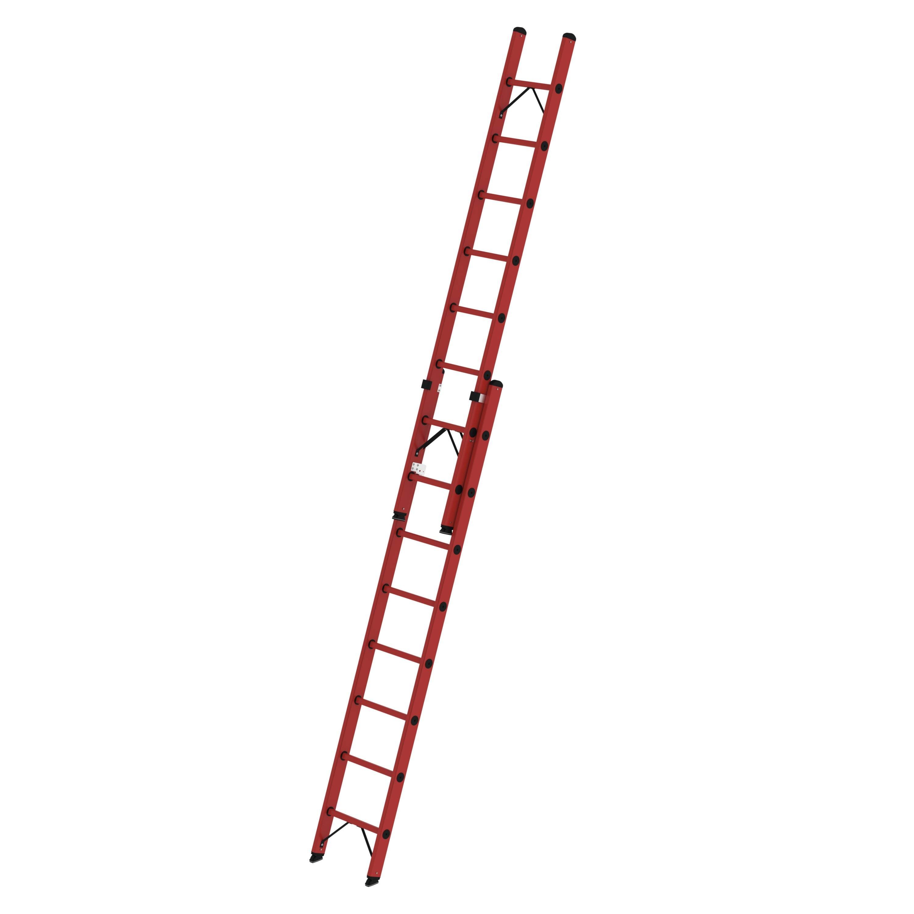 PROREGAL® Schiebeleiter Sprossen-Schiebeleiter GFK 2-teilig ohne Traverse