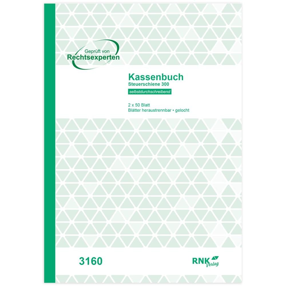 RNK Verlag Notizbuch EDV-Kassenbuch Steuerschiene 300 selbstdurchschreibend 2x50 Blatt, Kassenführung, Durchschreibebuch, Kassenabrechnung, Kassenbeleg