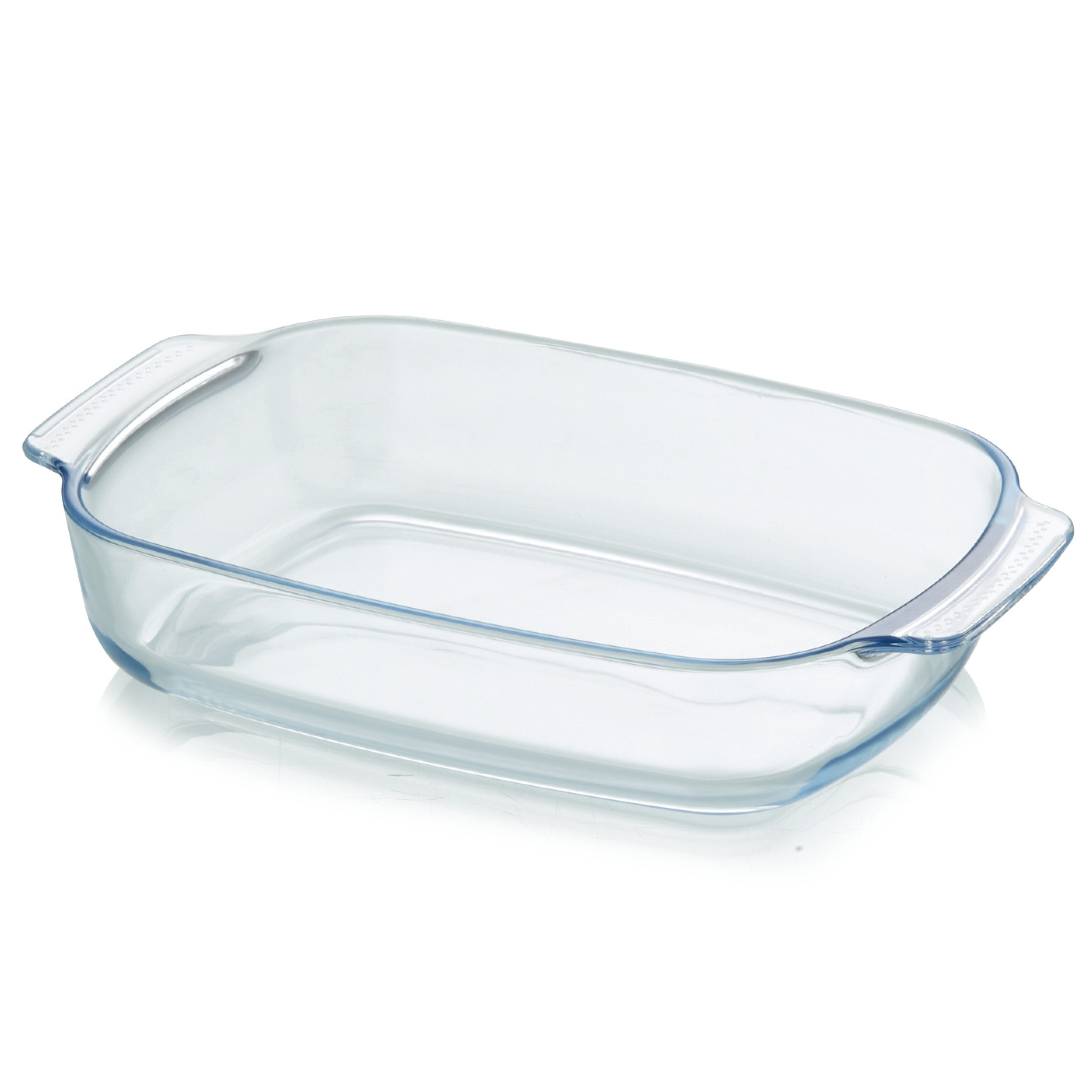KHG Auflaufform aus Glas 2 Liter oval für kalte & warme Speisen, Glas, temperaturbeständig -40 bis 450°C
