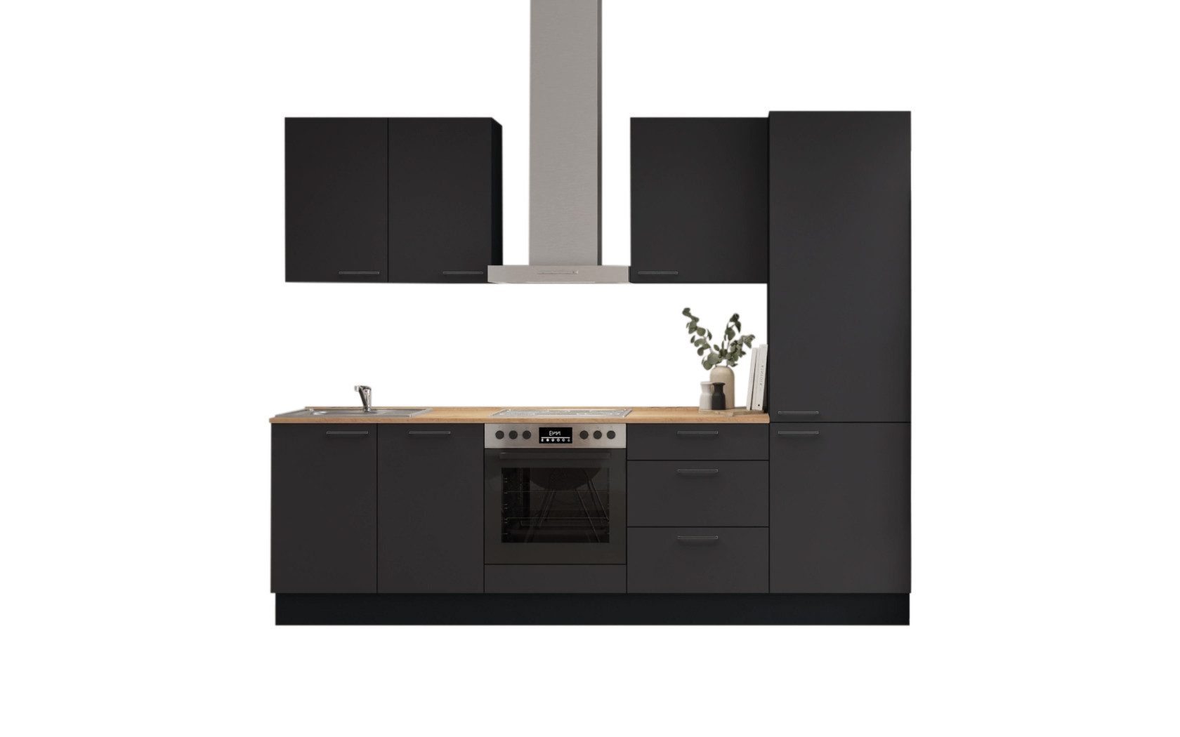 nobilia® Küchenzeile Sommar, individuell anpassbar, gratis Küchenplanung mit Profis, (Breite 270 cm), vormontiert, wahlw. mit E-Geräten, inkl. Lieferung