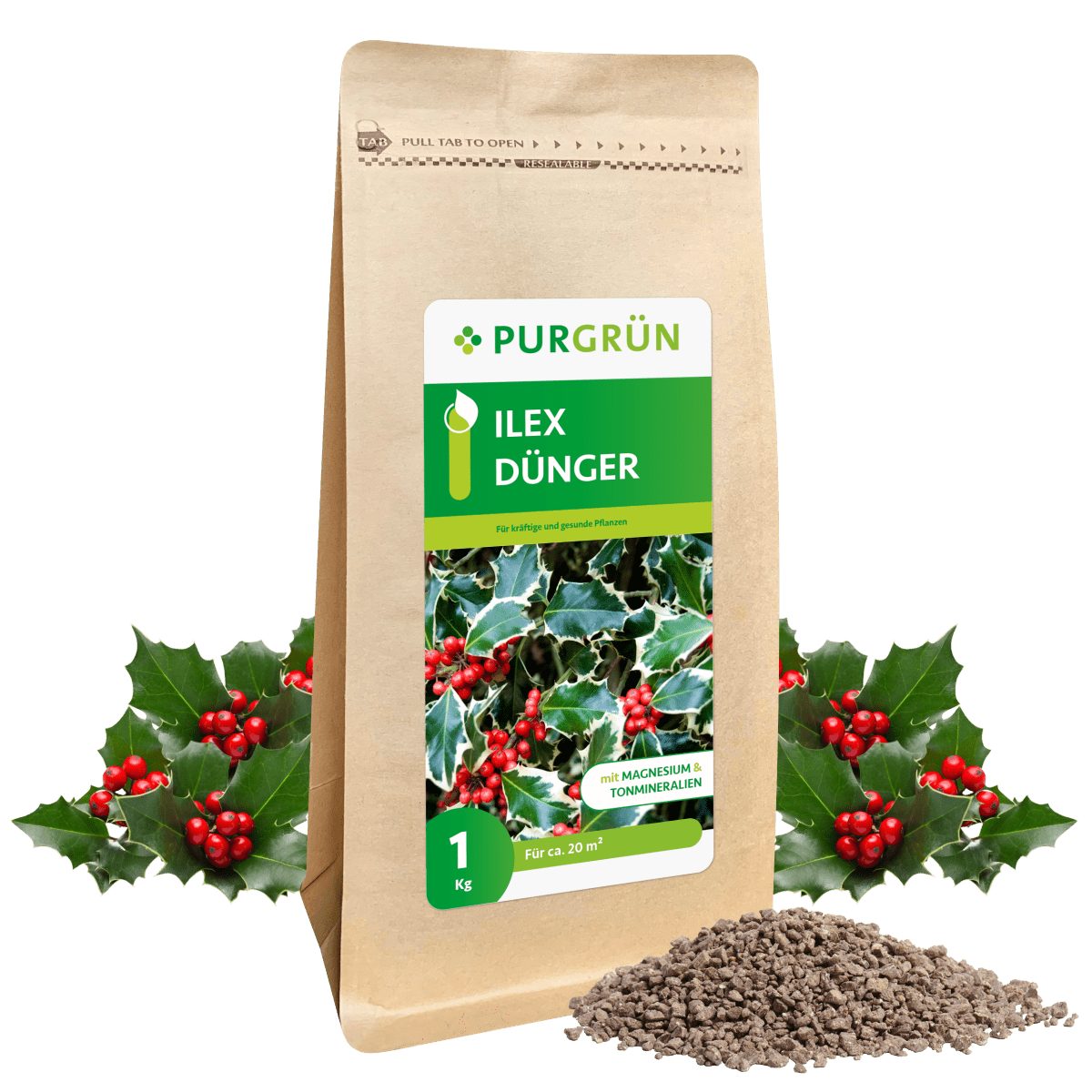 Purgrün Gartendünger Purgrün Ilex Dünger, NPK 5+4+6, Magnesium, 1 kg