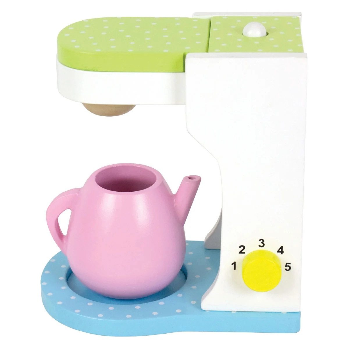 JaBaDaBaDo Kinder-Kaffeemaschine Kaffeemaschine aus Holz für Kinder für Kinderküche und Kaufladen