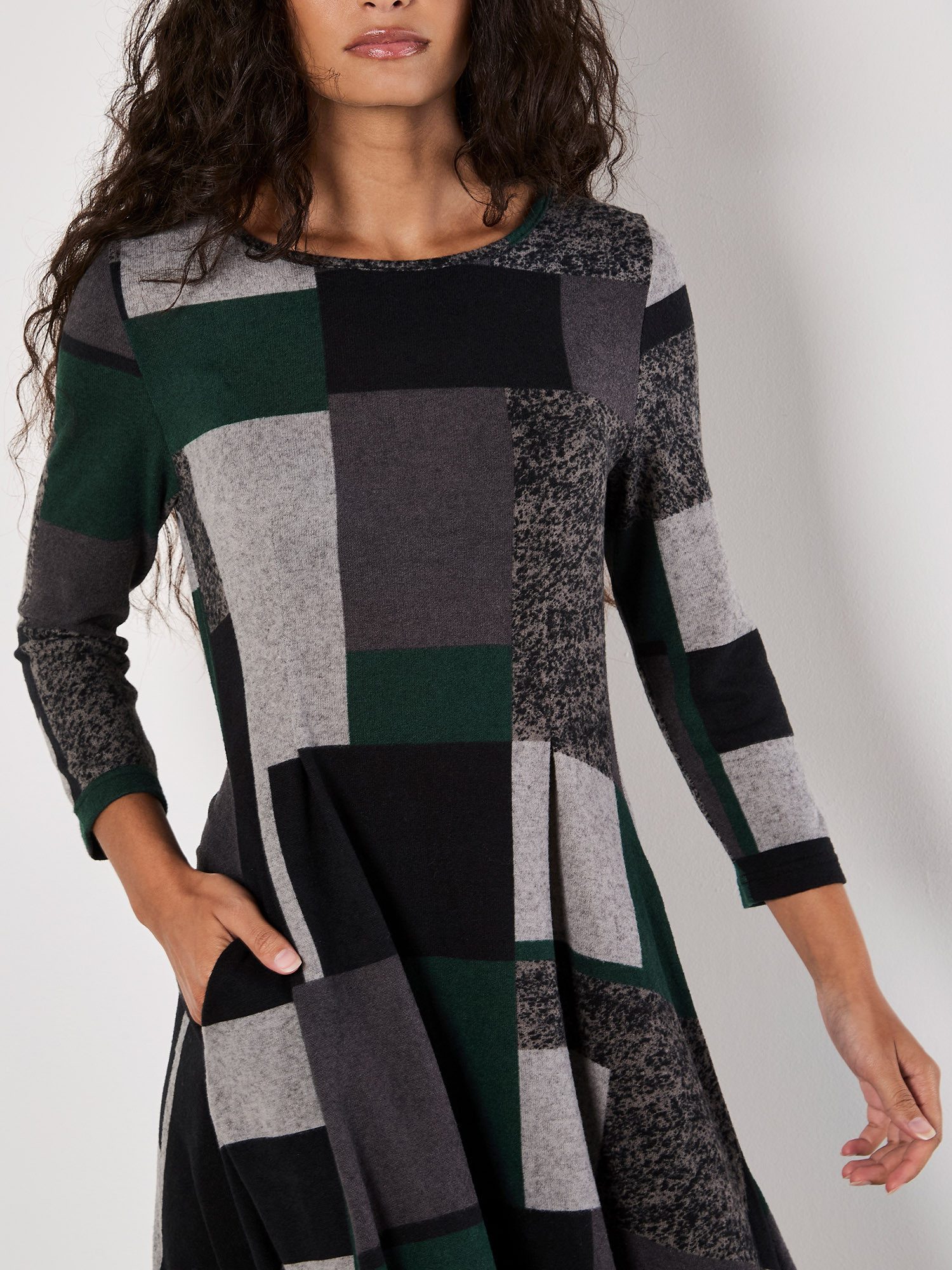 Apricot Strickkleid Farbblock-Midikleid aus Strick im Colourblock günstig online kaufen