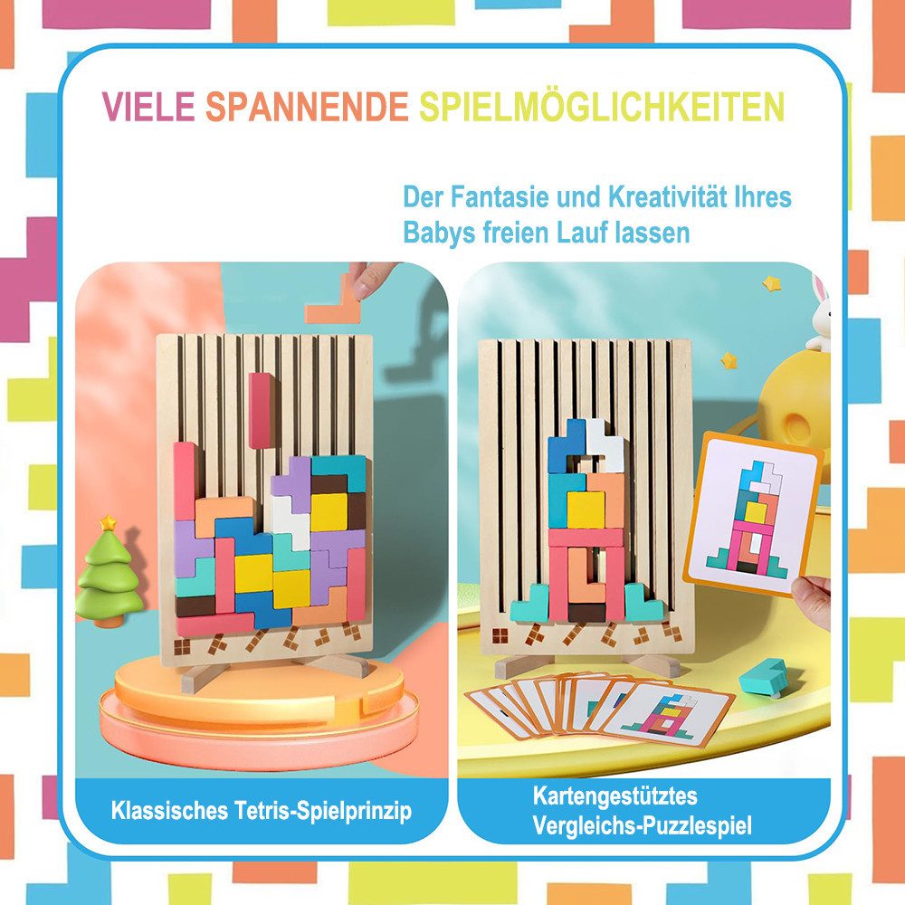 CLTYQ Puzzle Tetris Holz-Puzzle,Lernspielzeug,Montessori-Spiele 3 4 günstig online kaufen
