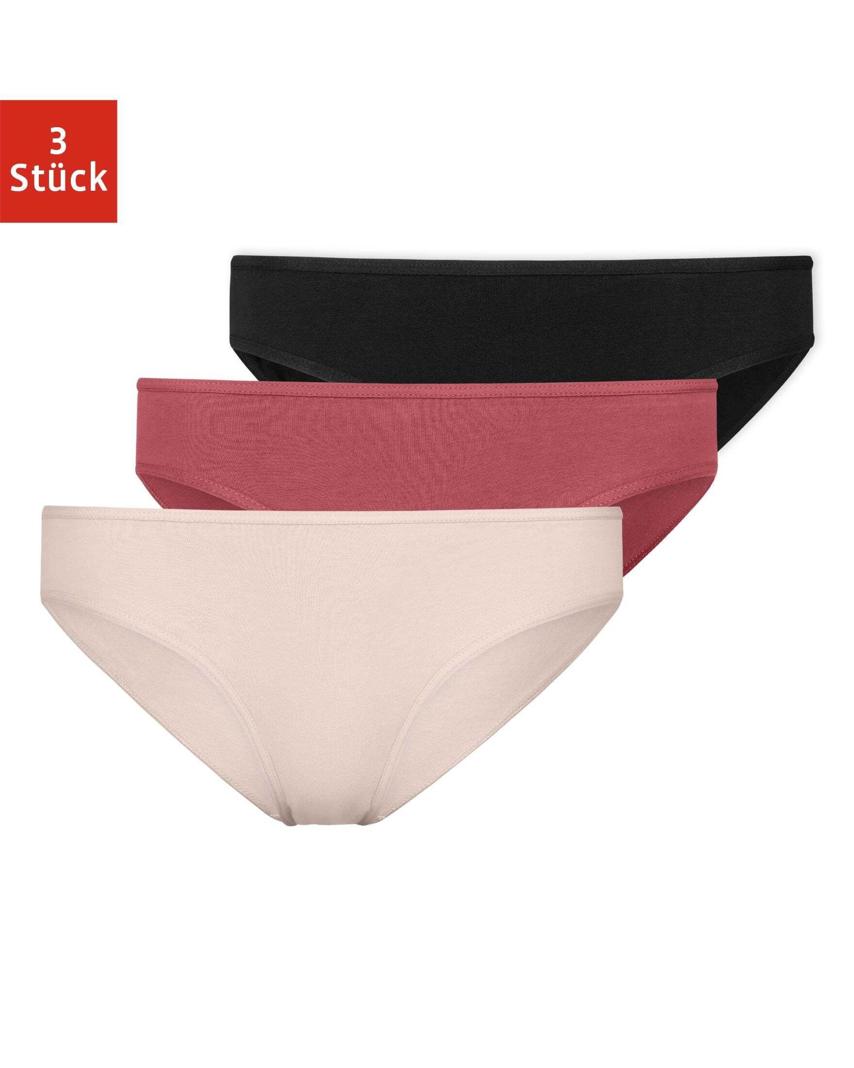 SNOCKS Slip »Unterwäsche Damen Slip Unterhosen« (3-St) aus Bio-Baumwolle,  passt wie eine zweite Haut