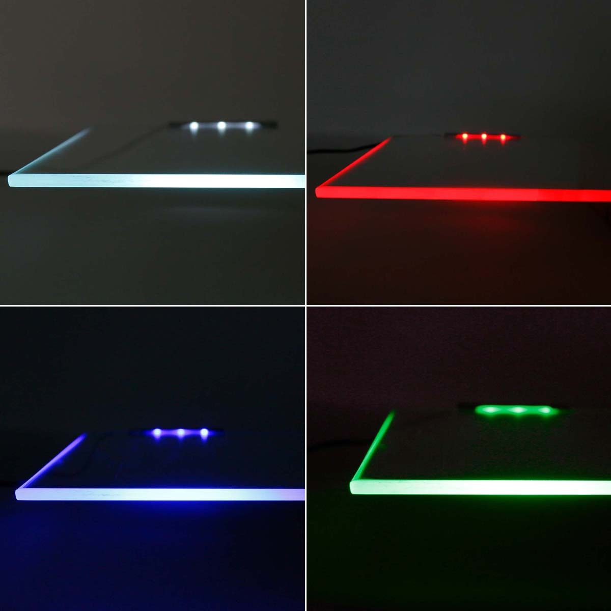 world-trading-net LED Glaskantenbeleuchtung 2er Set Metall-Clip Glasbodenbeleuchtung, RGB, RGB/mehrfarbig