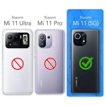 EAZY CASE Handyhülle Slimcover Clear für Xiaomi Mi 11 5G 6,81 Zoll, durchsichtige Hülle Ultra Dünn Silikon Backcover TPU Telefonhülle Klar