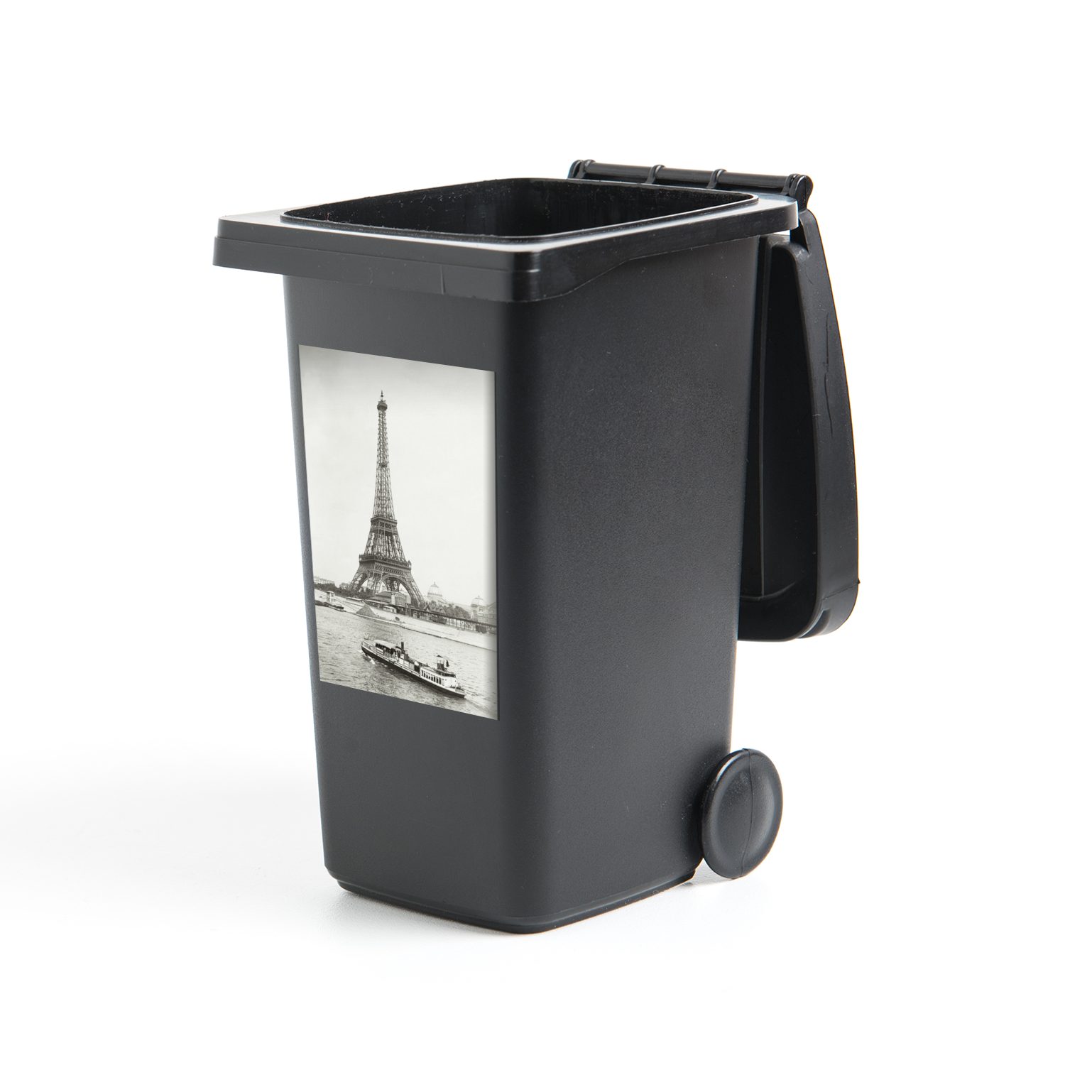 MuchoWow Wandsticker Frankreich - Eiffelturm - Seine (1 St), Mülleimer-aufkleber, Mülltonne, Sticker, Container, Abfalbehälter