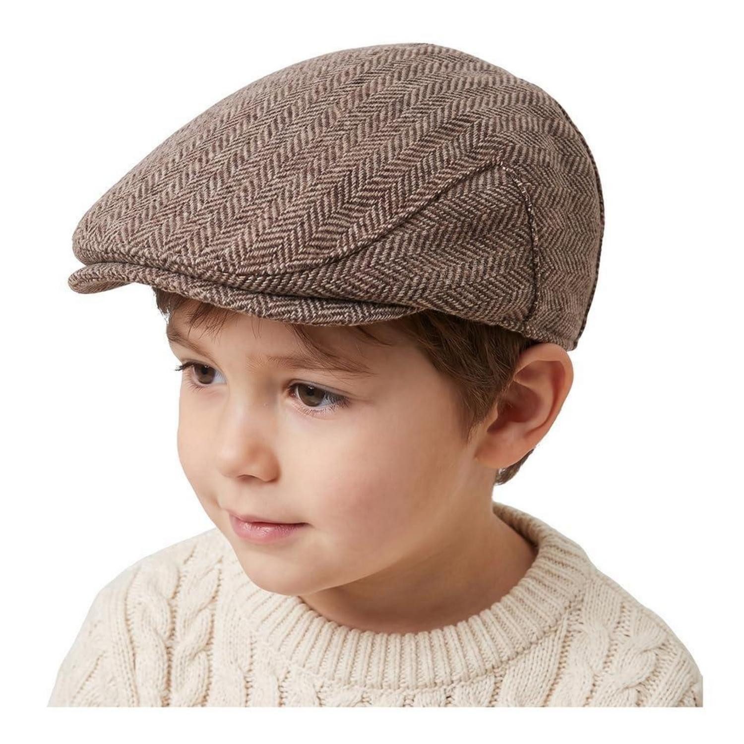LuxusKollektion Schiebermütze Baskenmütze Jungen Wollmischung Braun 50 (1-St)