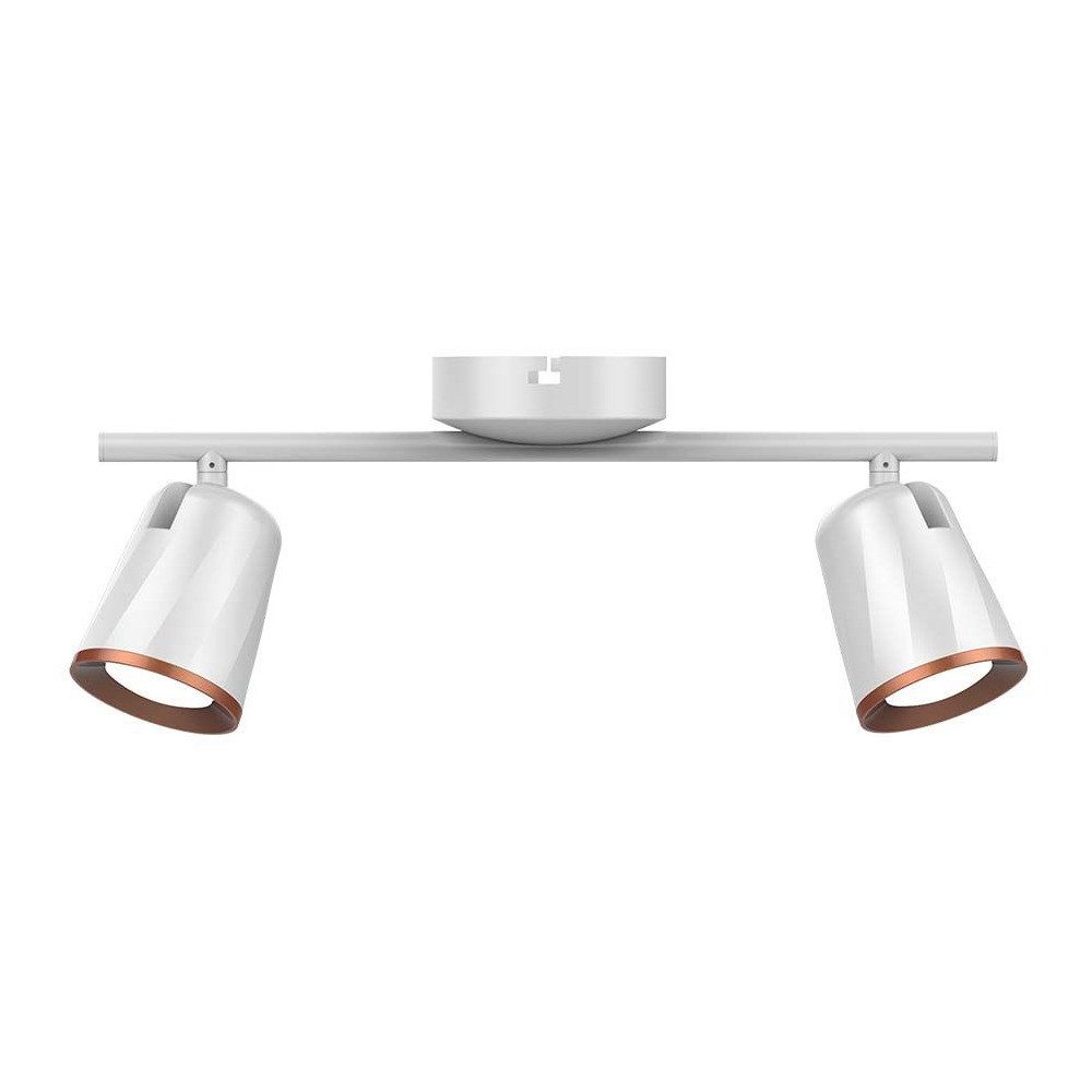 V-TAC LED Deckenleuchte, LED-Leuchtmittel fest verbaut, Neutralweiß, LED Deckenlampe Spots verstellbar Strahler 2-flammig weiß H 11,5 cm