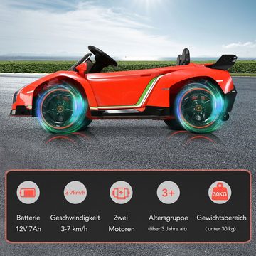 REDOM Elektro-Kinderauto LAMBORGHINI VENENO 2 Motoren, Bluetooth, Doppeltüren, 3 Geschwindigkeiten, MP3-Musik, geeignet für Kinder ab 3 Jahren