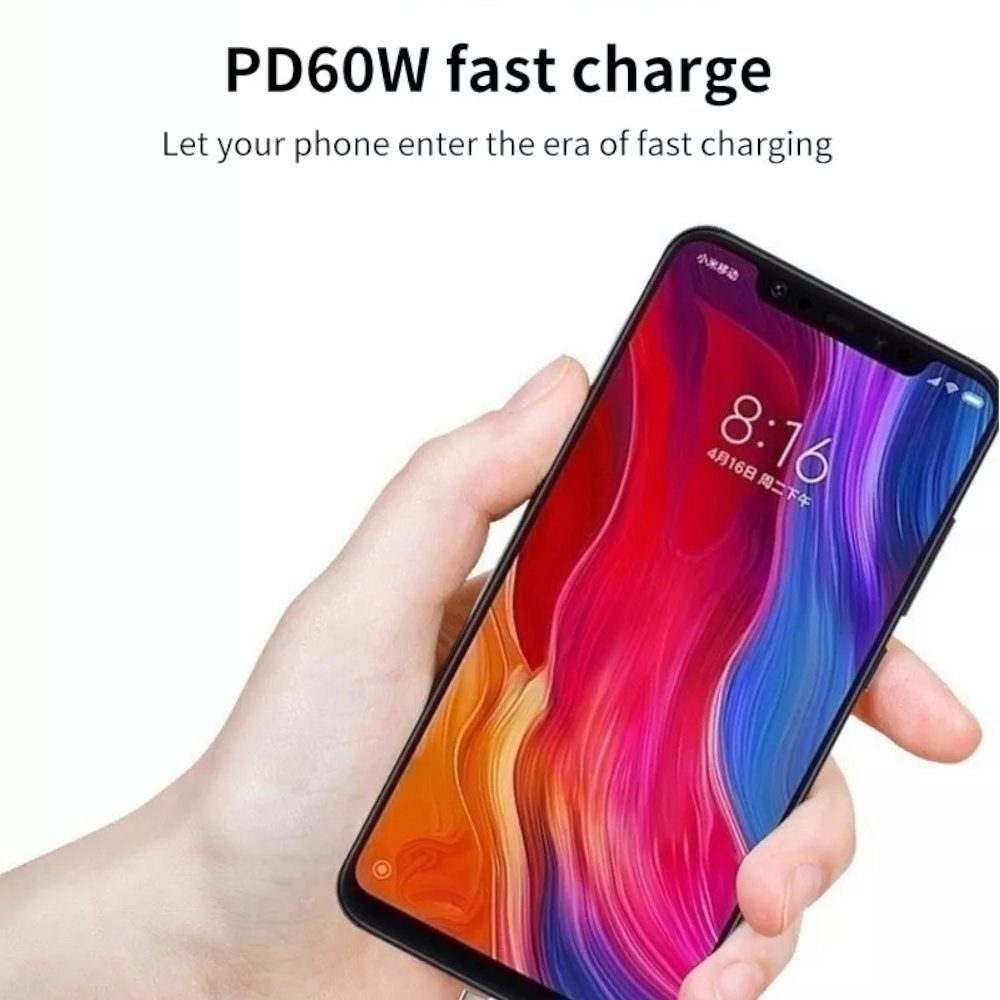 TradeNation USB C auf USB C Ladekabel Datenkabel für Samsung Xiaomi Huawei 1m USB-Kabel, USB-C, USB-C (100 cm), biegsam – Bild 2 von 4