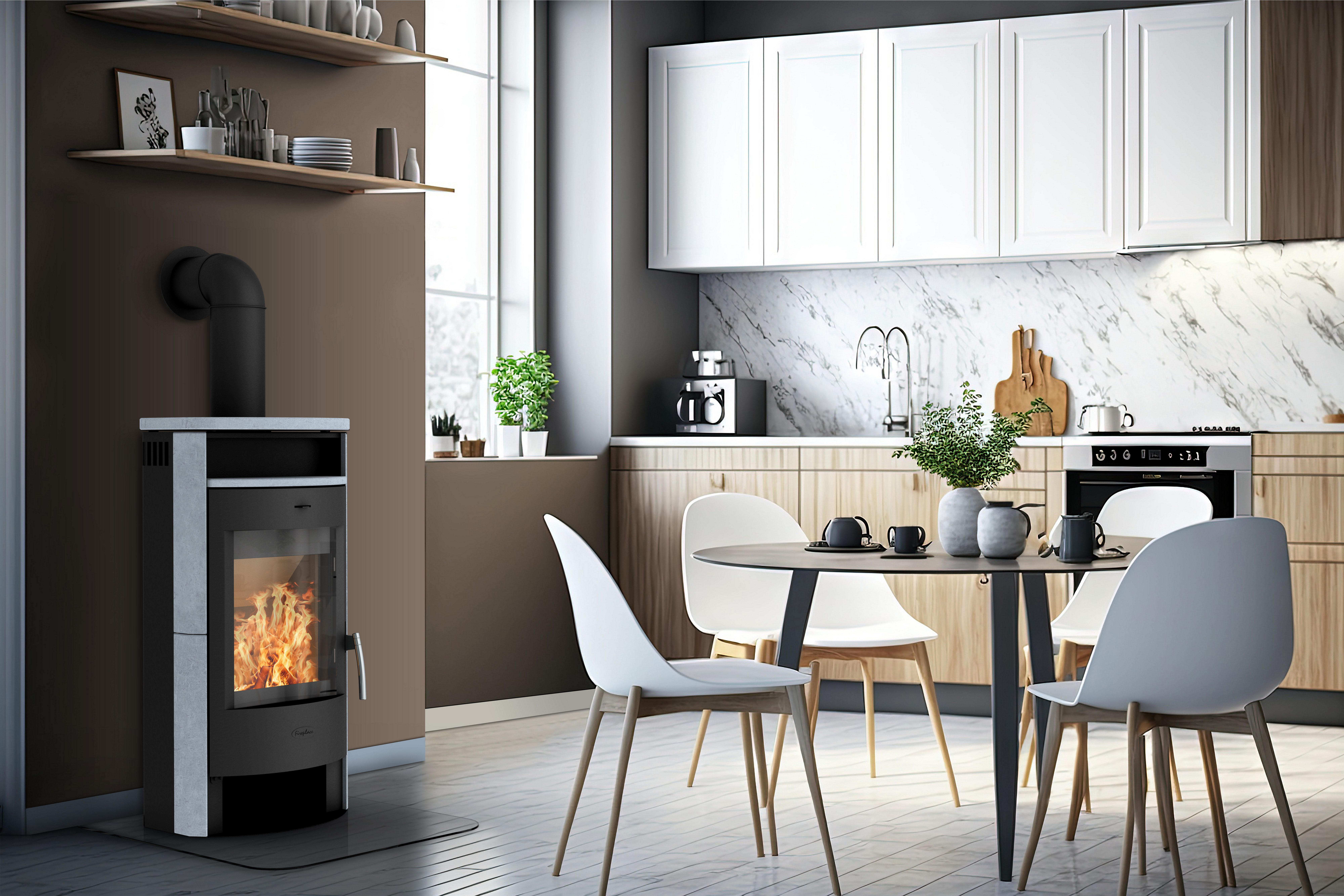 Fireplace Kaminofen Heathus MAIA Speckstein, 6,0 kW, Tee- und Holzfach günstig online kaufen