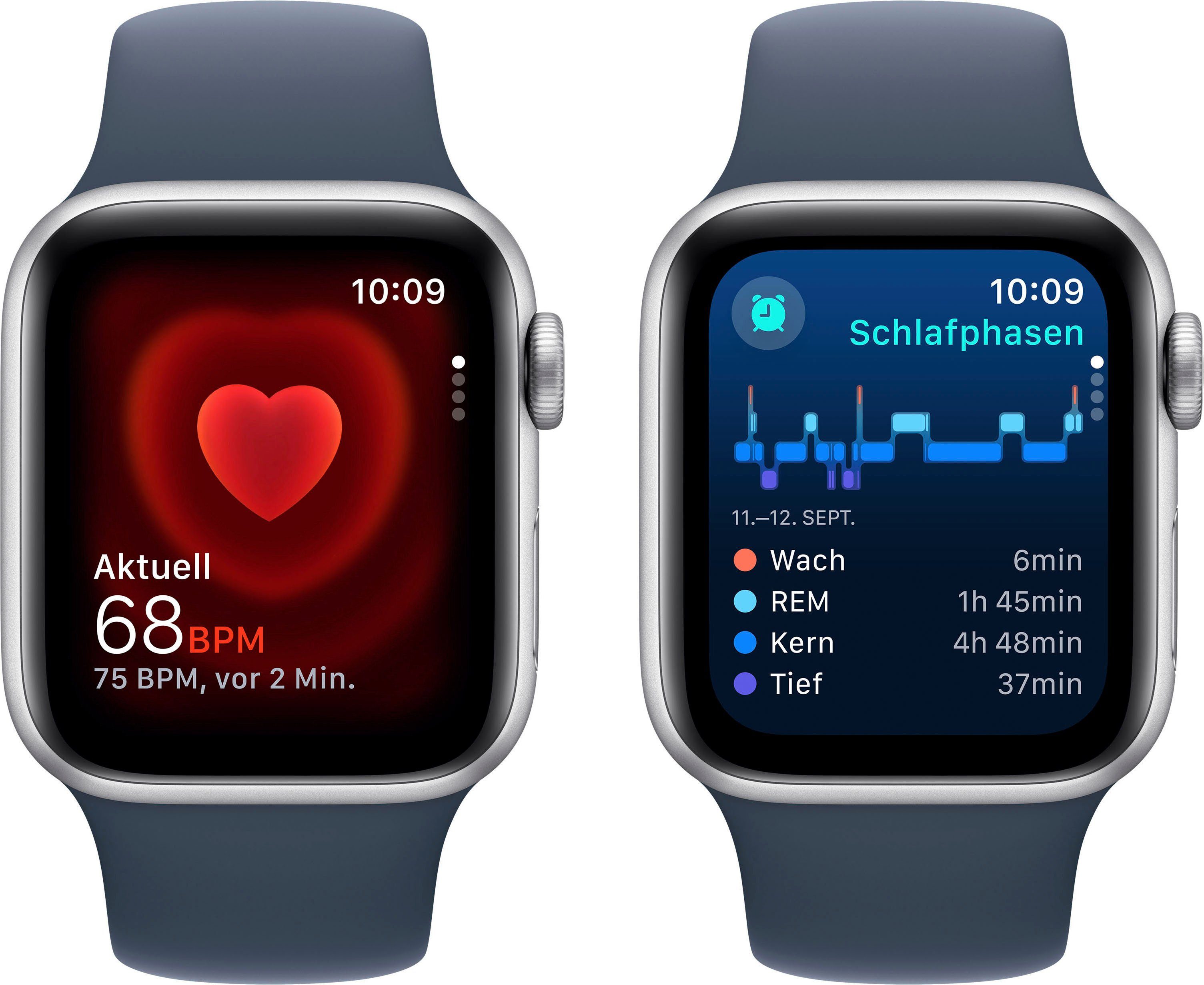 cm/1,57 Apple Sport 40 (4 Sturmblau | SE Smartwatch M/L OS Band Aluminium 10), Silber Zoll, GPS Watch Watch mm