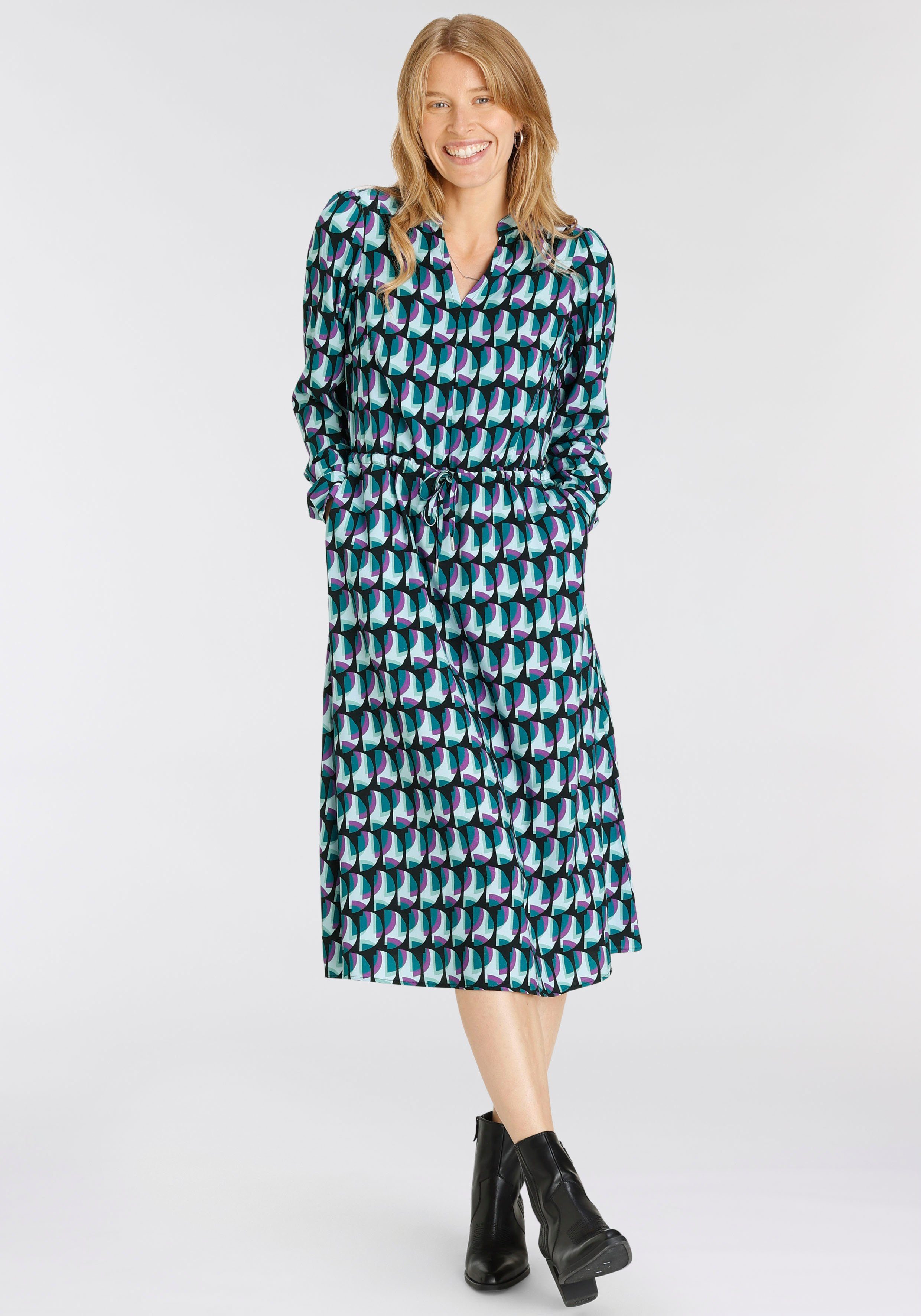 HECHTER PARIS Hemdblusenkleid Allover-Print mit elegantem