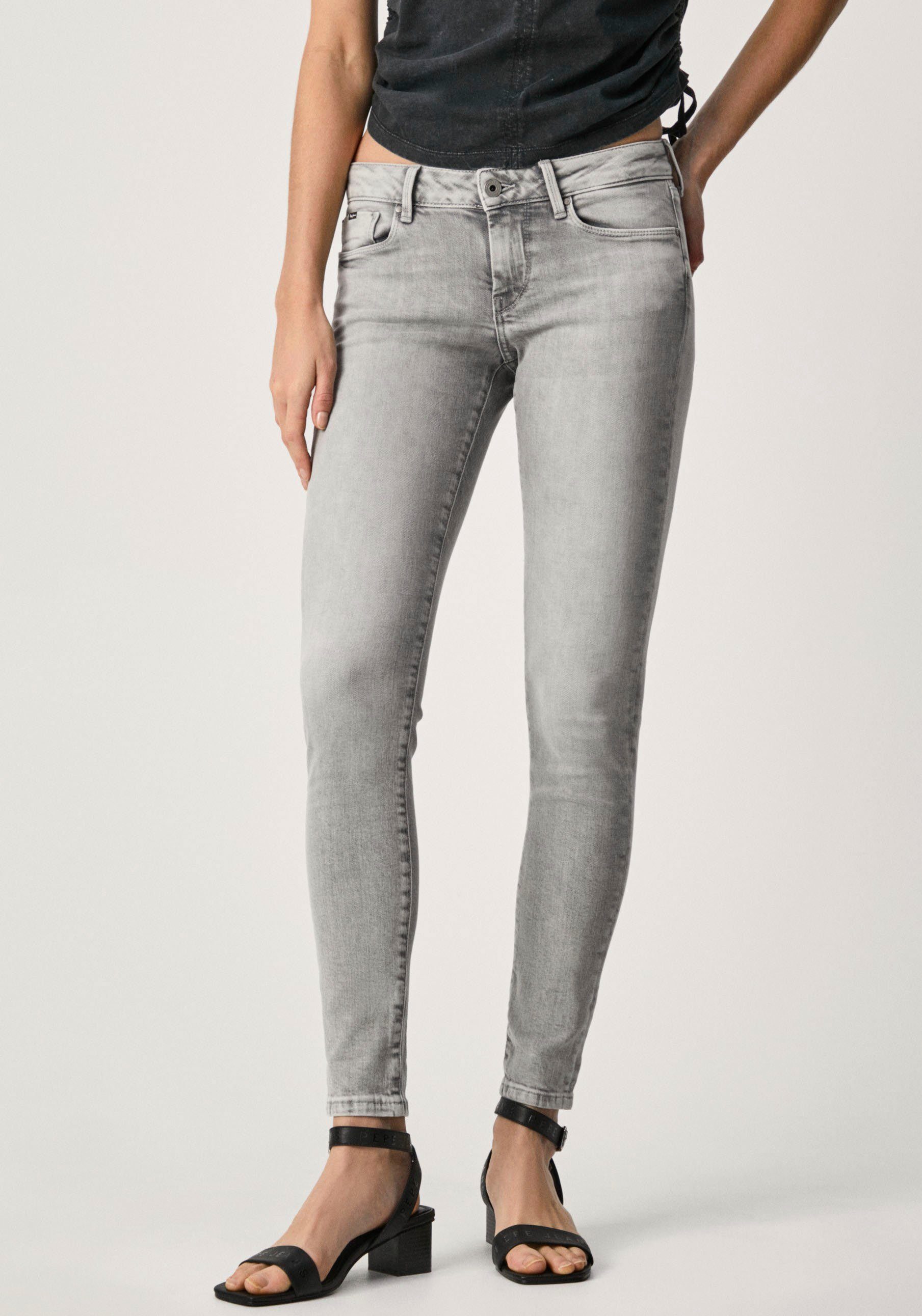 Pepe Jeans Skinny-fit-Jeans SOHO im 5-Pocket-Stil mit 1-Knopf Bund und  Stretch-Anteil