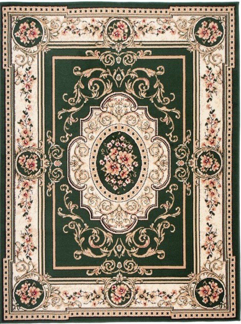 Mazovia Orientteppich Orientalisch Vintage Teppich Kurzflor Wohnzimmerteppich Grün, 60 x 100 cm, Fußbodenheizung