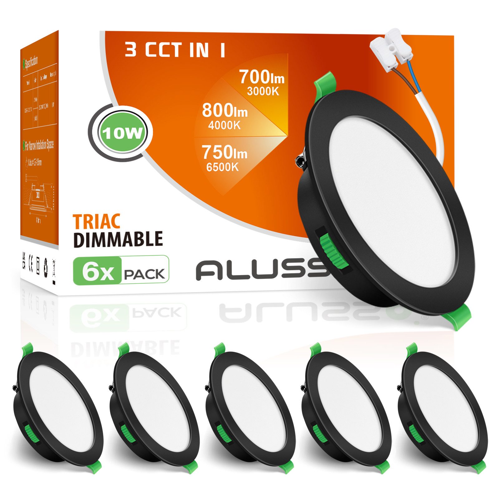 ALUSSO LED Einbaustrahler 6er-Set, Decken Leuchte, günstig online kaufen