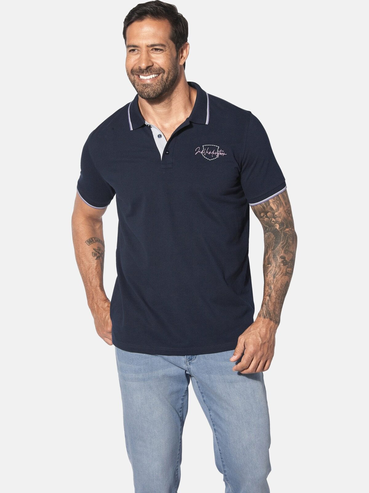 Jan Vanderstorm Poloshirt PERDER mit Kontrastdetails günstig online kaufen