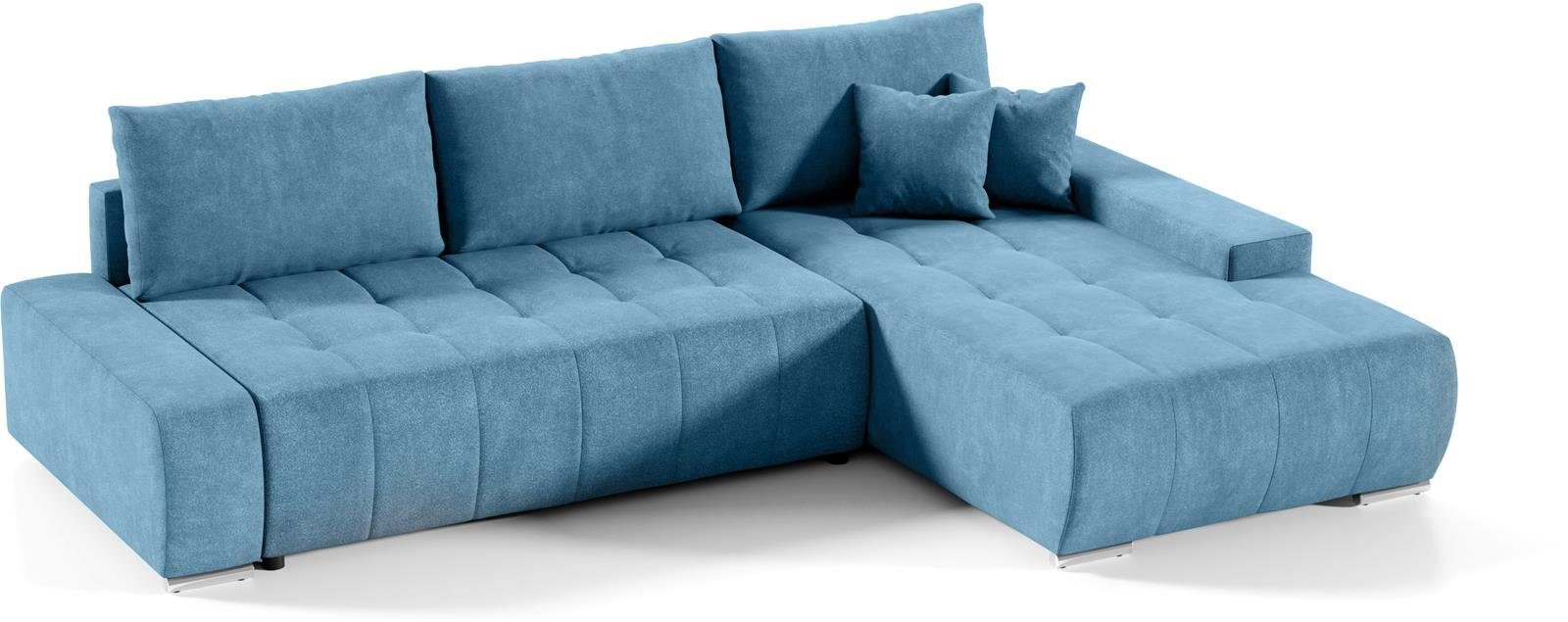 Compleo Ecksofa MONO L-Form Ecksofa mit Steppung, Schlafsofa aus Velourstof günstig online kaufen