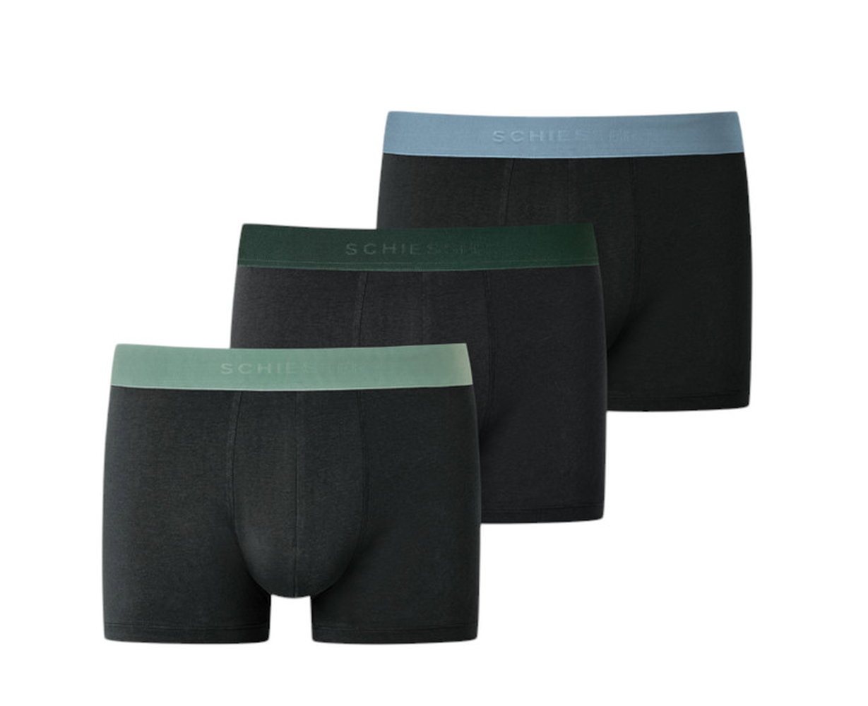 Schiesser Boxershorts Unterwäsche 95/5 Cotton Webgummibund mehrfarbig schwarz Herren