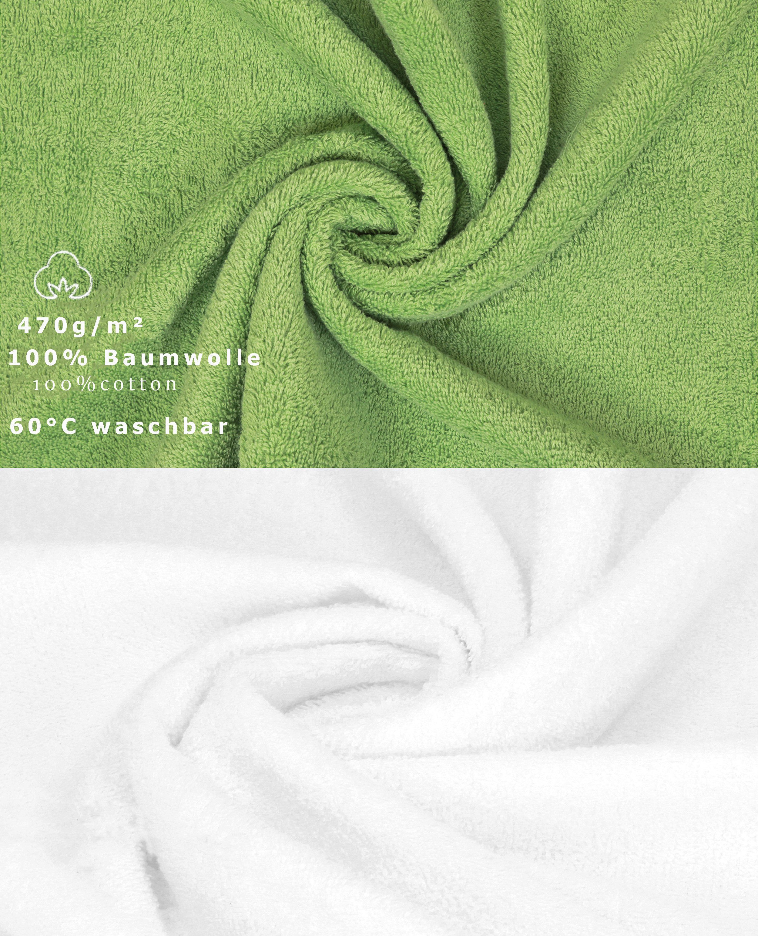 Betz Waschhandschuh 10 Stück Premium 16x21 cm, Baumwolle (Set, 10-St), Farbe apfelgrün und weiß