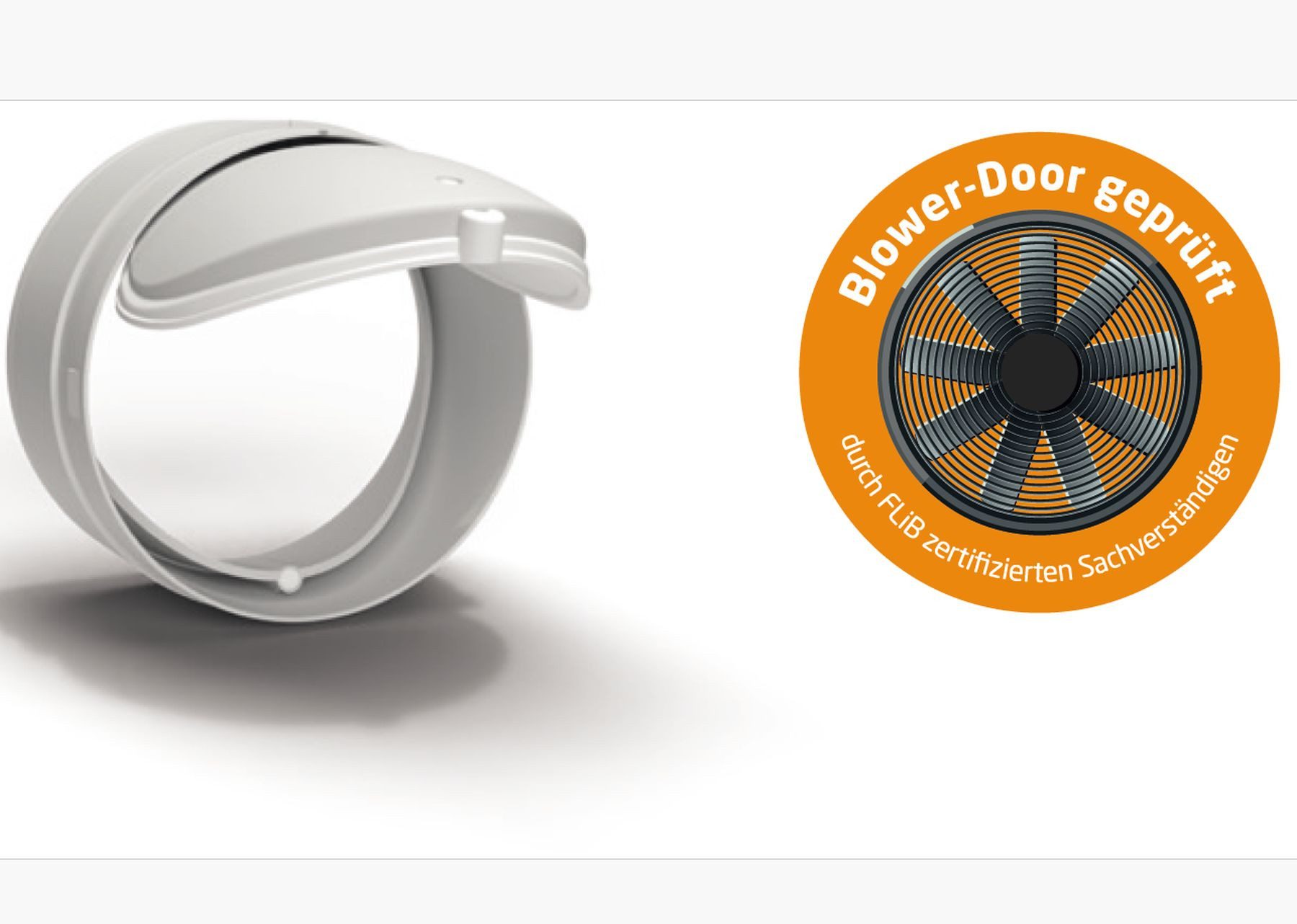 Wallair Montagezubehör Dunstabzugshaube Rundrohr Ø 150mm Thermo-Rückstauklappe Blower-Door Niedrigenergiehaus (1 St)