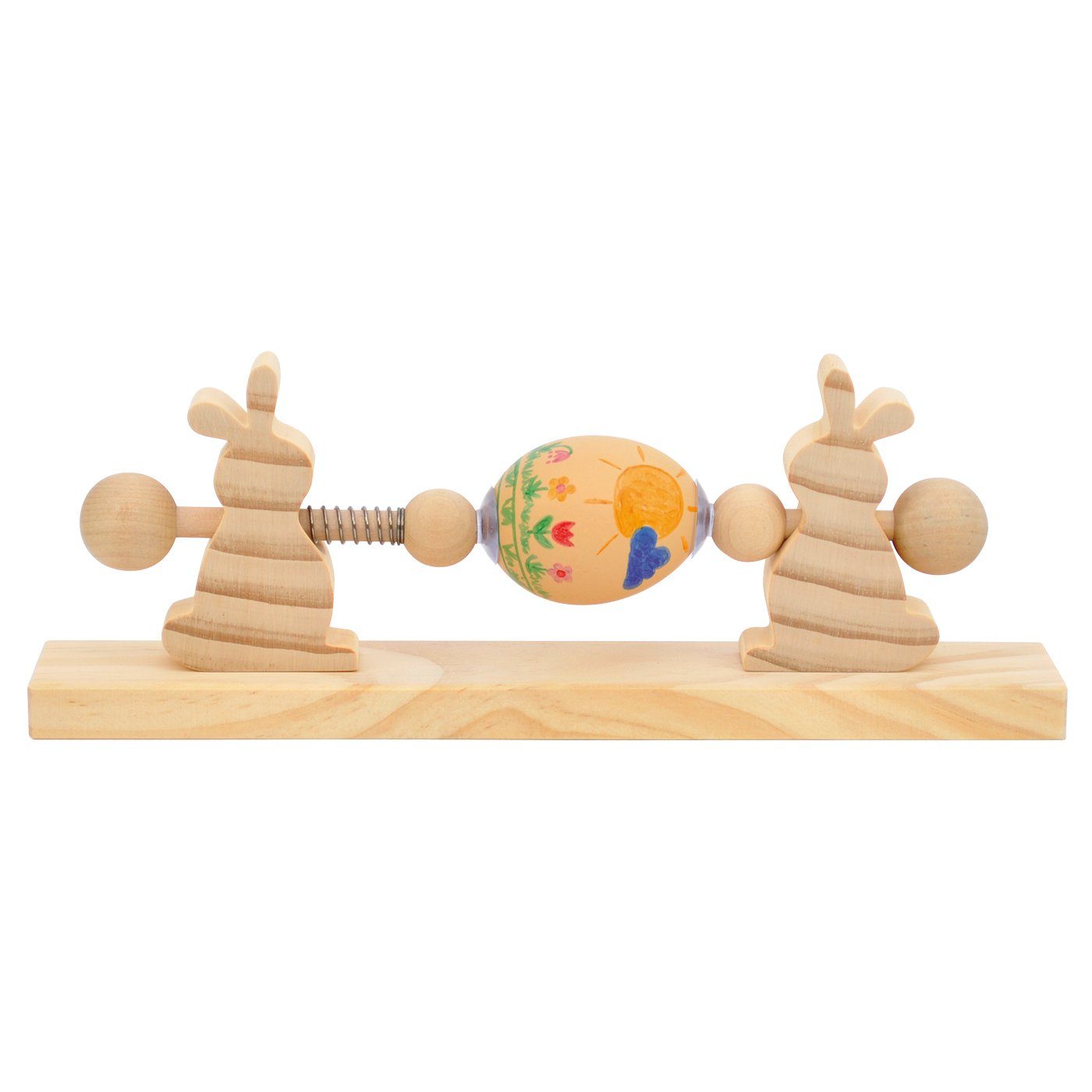 EDUPLAY Experimentierkasten Ostereier-Malmaschine aus Holz, Motiv Osterhasen, 26 x 9,5 x 4,4 cm