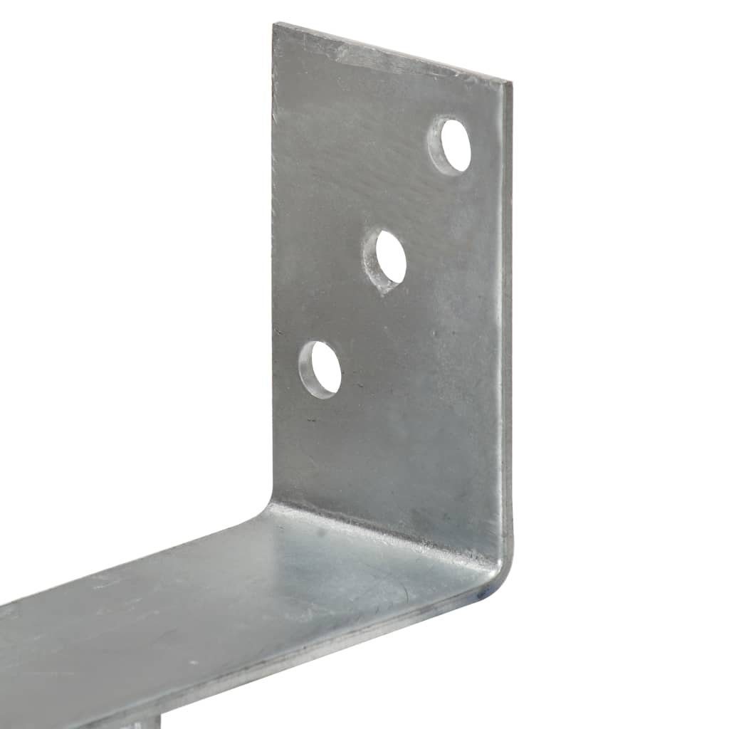 Verzinkter Silbern Stk Stahl cm Einschlagbodenhülse Pfostenträger 12630 vidaXL 6
