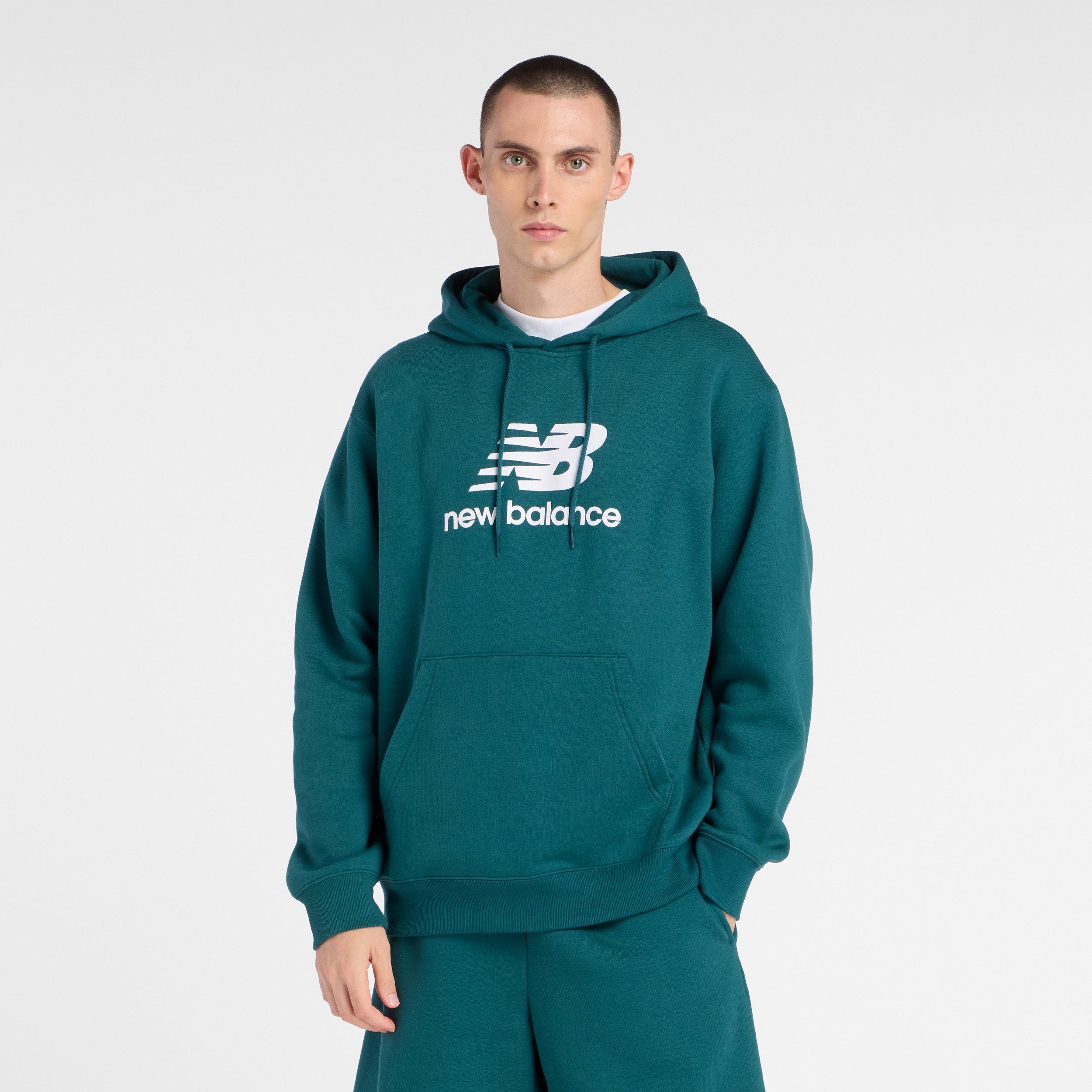 New Balance Kapuzensweatshirt sportlicher Stil, mit Kordelzug an der Kapuze, mit Kängurutasche