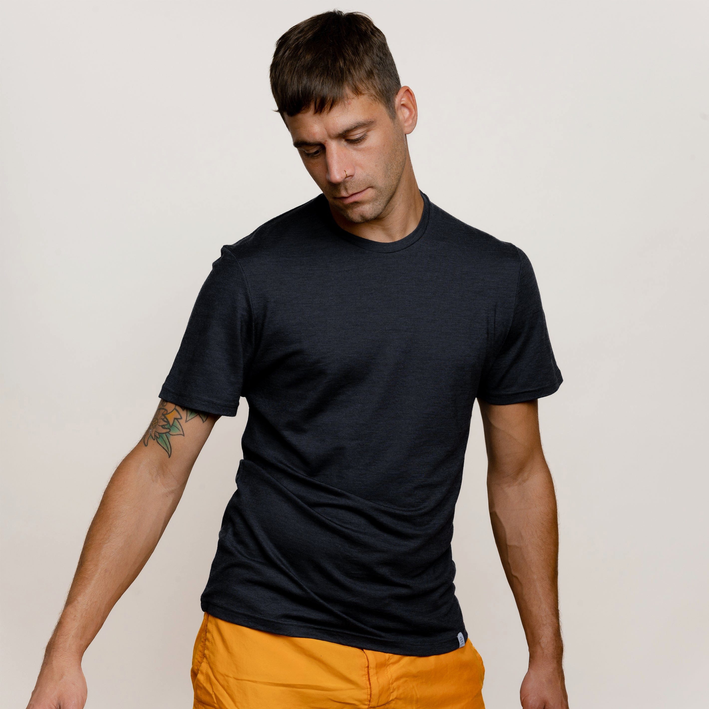 Tom Fyfe T-Shirt TOM FYFE Merino T-Shirt Slim Fit Herren Anthrazit / 2XL günstig online kaufen