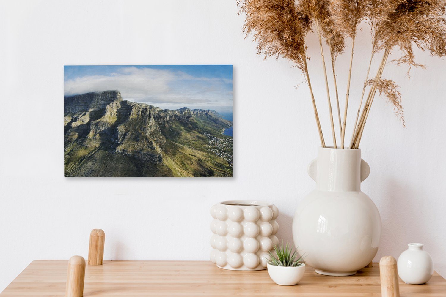 Wanddeko, (1 OneMillionCanvasses® Tafelbergs in des cm Luftaufnahme St), Leinwandbild Leinwandbilder, Kapstadt, Wandbild Aufhängefertig, 30x20