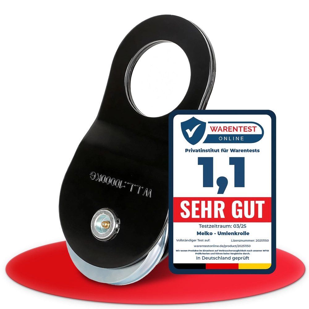 Melko Umlenkrolle Umlenkrolle Seilrolle 4, 8, 10 Tonnen Seilzug Forstseilwinde Подъемникolle, (Stück, 1 St., Umlekrolle), Schwerlast Stahl