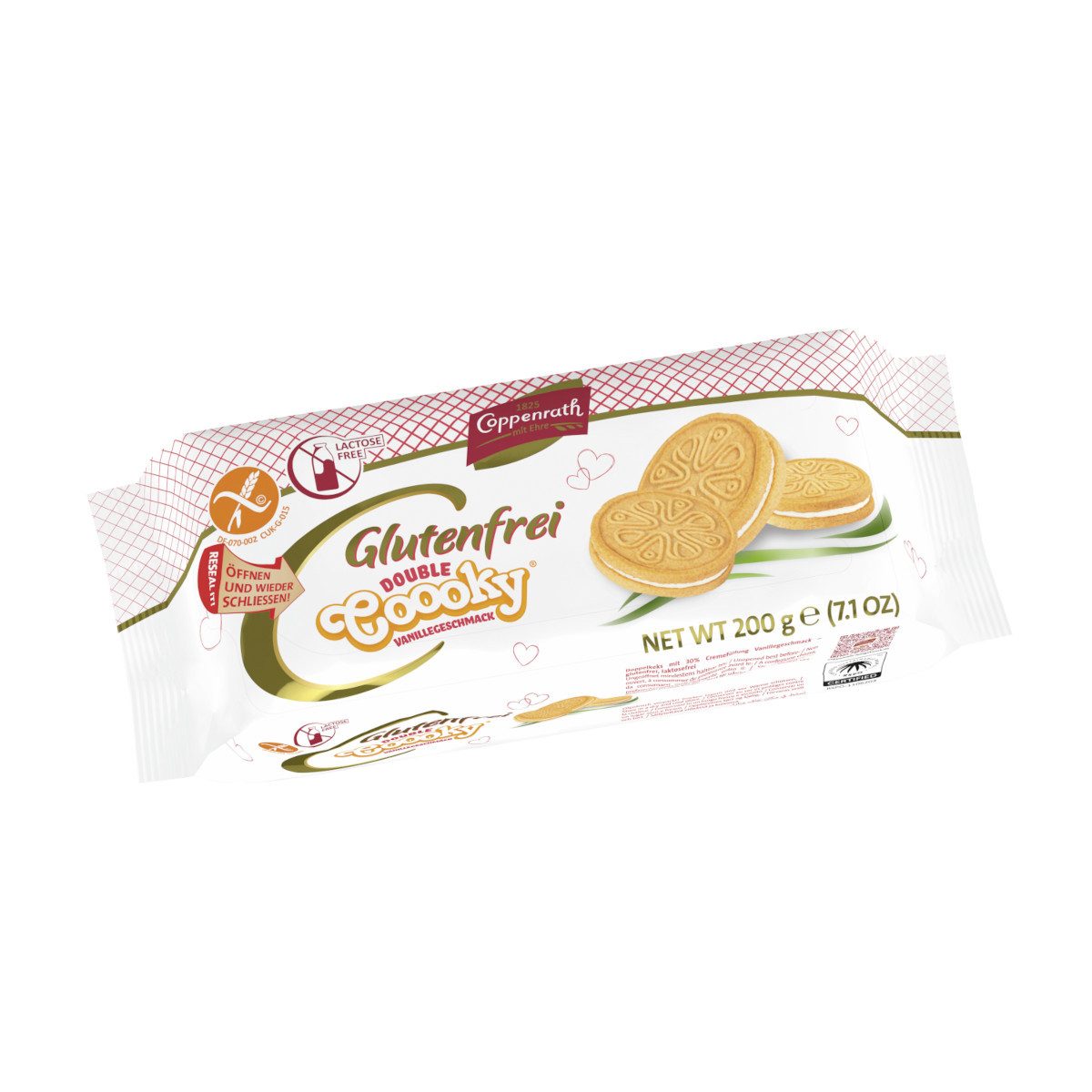 Coppenrath Kekse, Coppenrath Coooky Vanillekeks mit Cremefüllung glutenfrei 200g