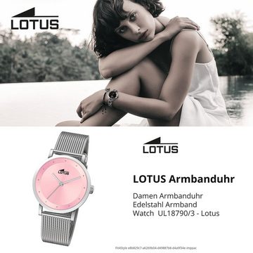 Lotus Chronograph Lotus Damenuhr Edelstahl silber Lotus, (Chronograph), Damen Armbanduhr rund, mittel (ca. 33,3mm), Edelstahl