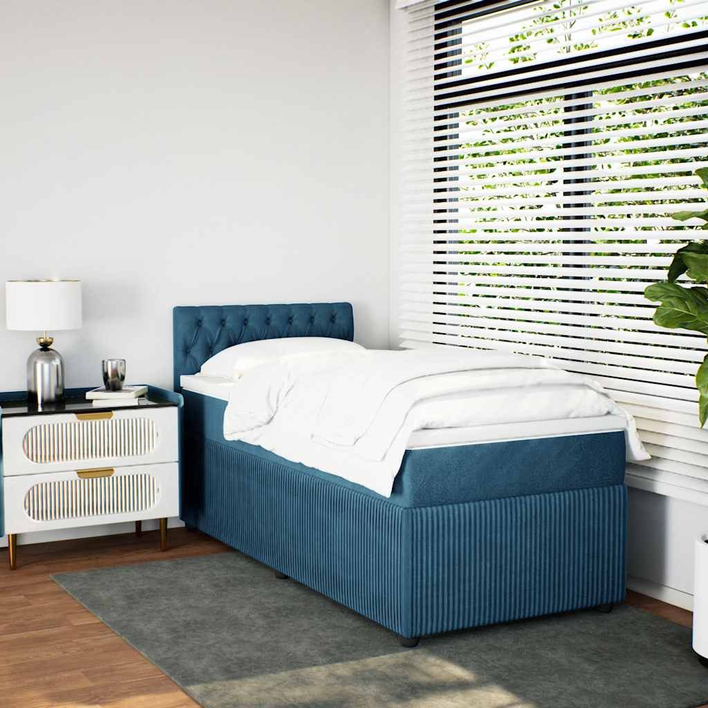 vidaXL Bett Boxspringbett mit Matratze Blau günstig online kaufen
