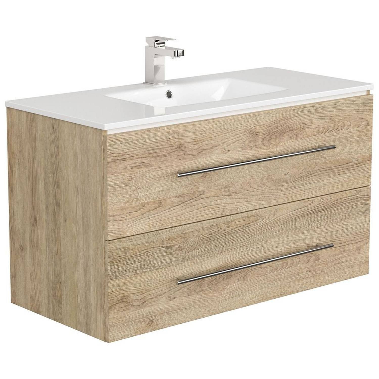 Lomadox Waschtisch »ABUJA-02«, Zeitloser Badezimmer Waschtisch in Eiche